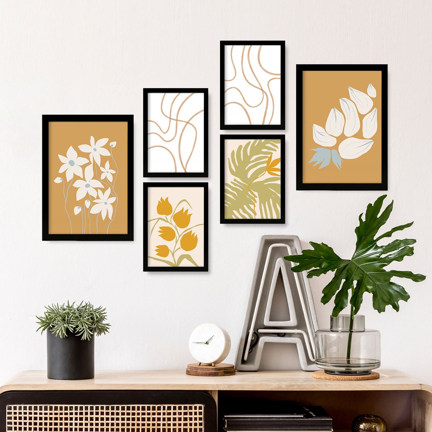 Conjunto Nacnic de 6 Láminas de Flores Abstractas