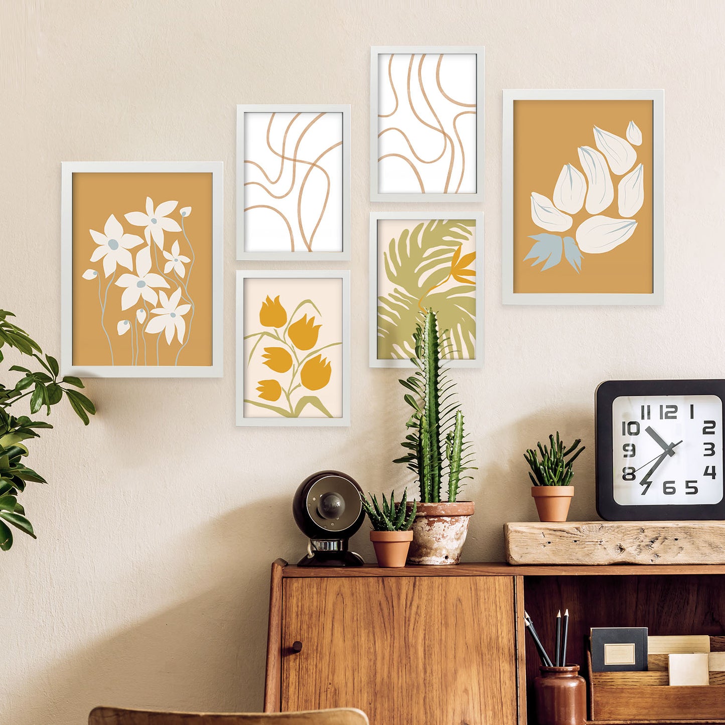 Conjunto Nacnic de 6 Láminas de Flores Abstractas