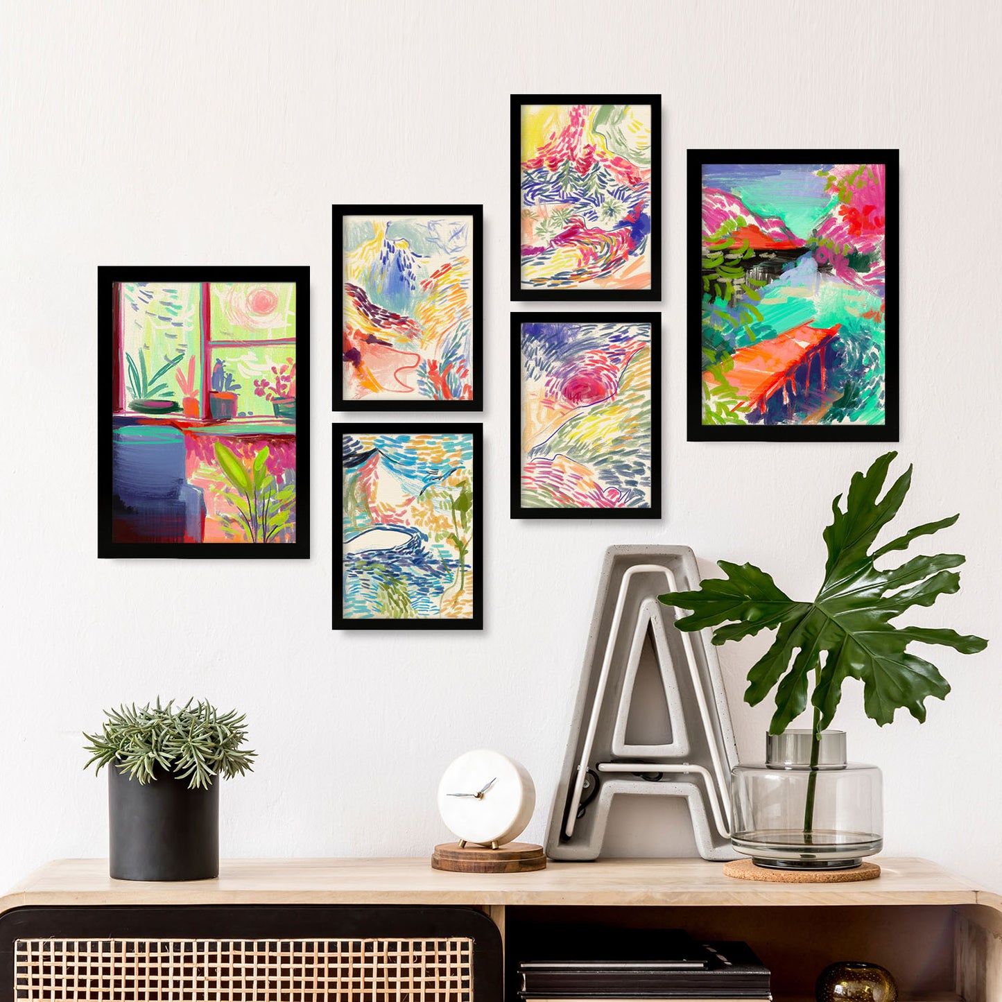 Nacnic Set de 6 Láminas Esencia de la Naturaleza con Paisajes Abstractos