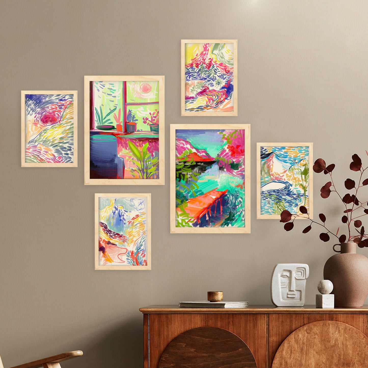 Nacnic Set de 6 Láminas Esencia de la Naturaleza con Paisajes Abstractos