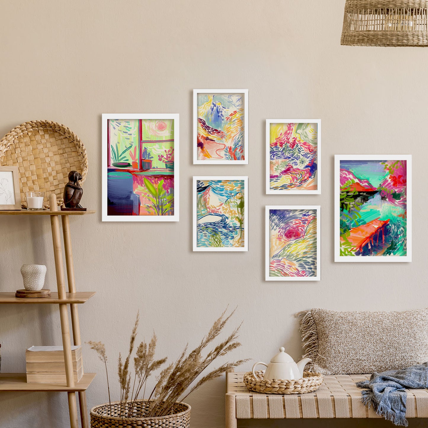 Nacnic Set de 6 Láminas Esencia de la Naturaleza con Paisajes Abstractos