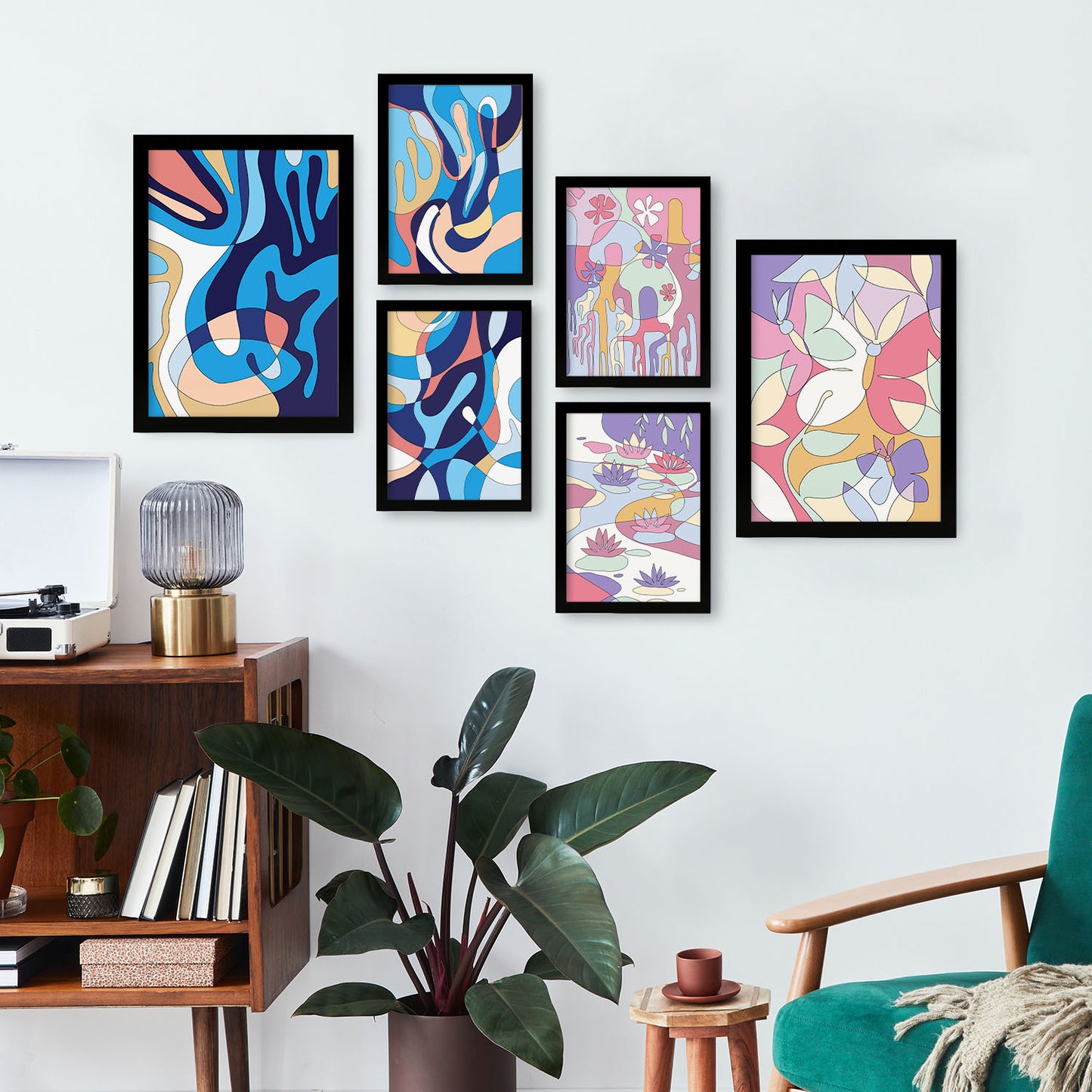 Nacnic Set de 6 Láminas de Estilos Éticos y Flores Abstractas