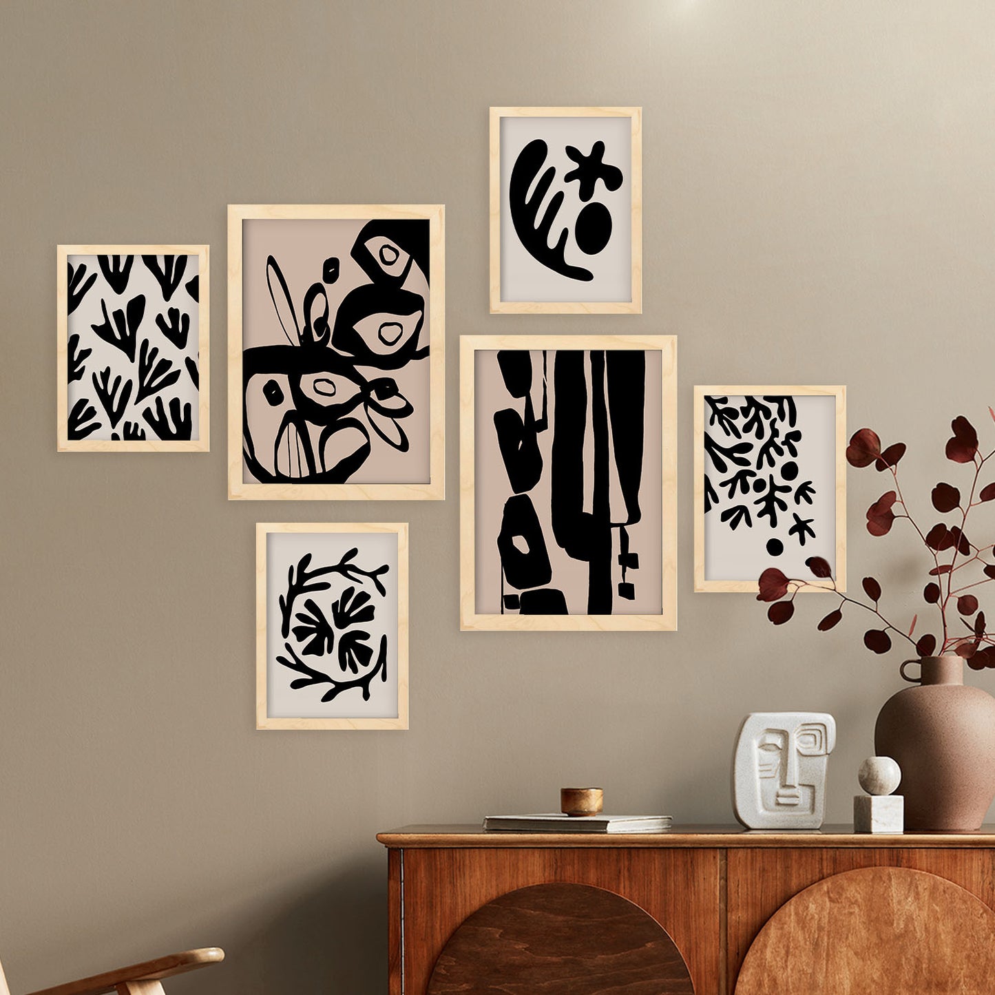Nacnic Set de 6 Laminas de Diseño Místico en Abstracto de Flores