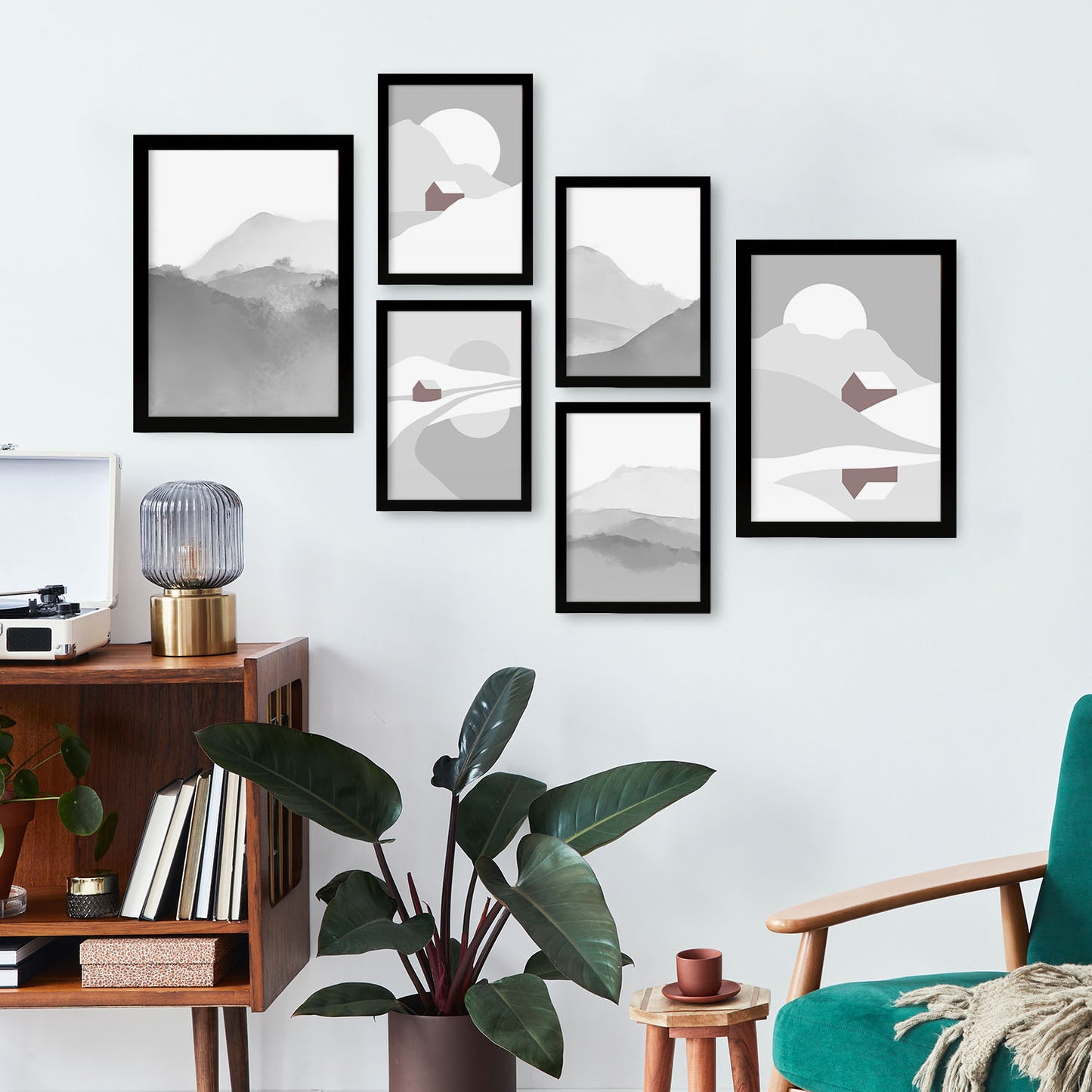 Nacnic Set de 6 Posters de Tonos de la Naturaleza y Paisajes Resumidos