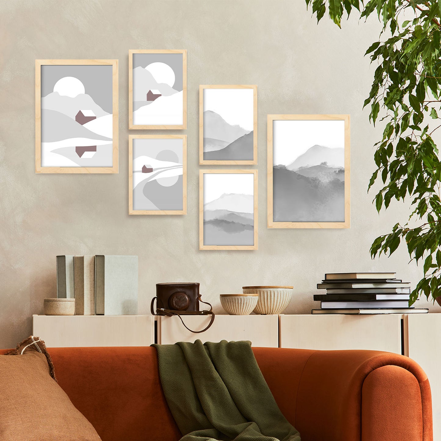 Nacnic Set de 6 Posters de Tonos de la Naturaleza y Paisajes Resumidos