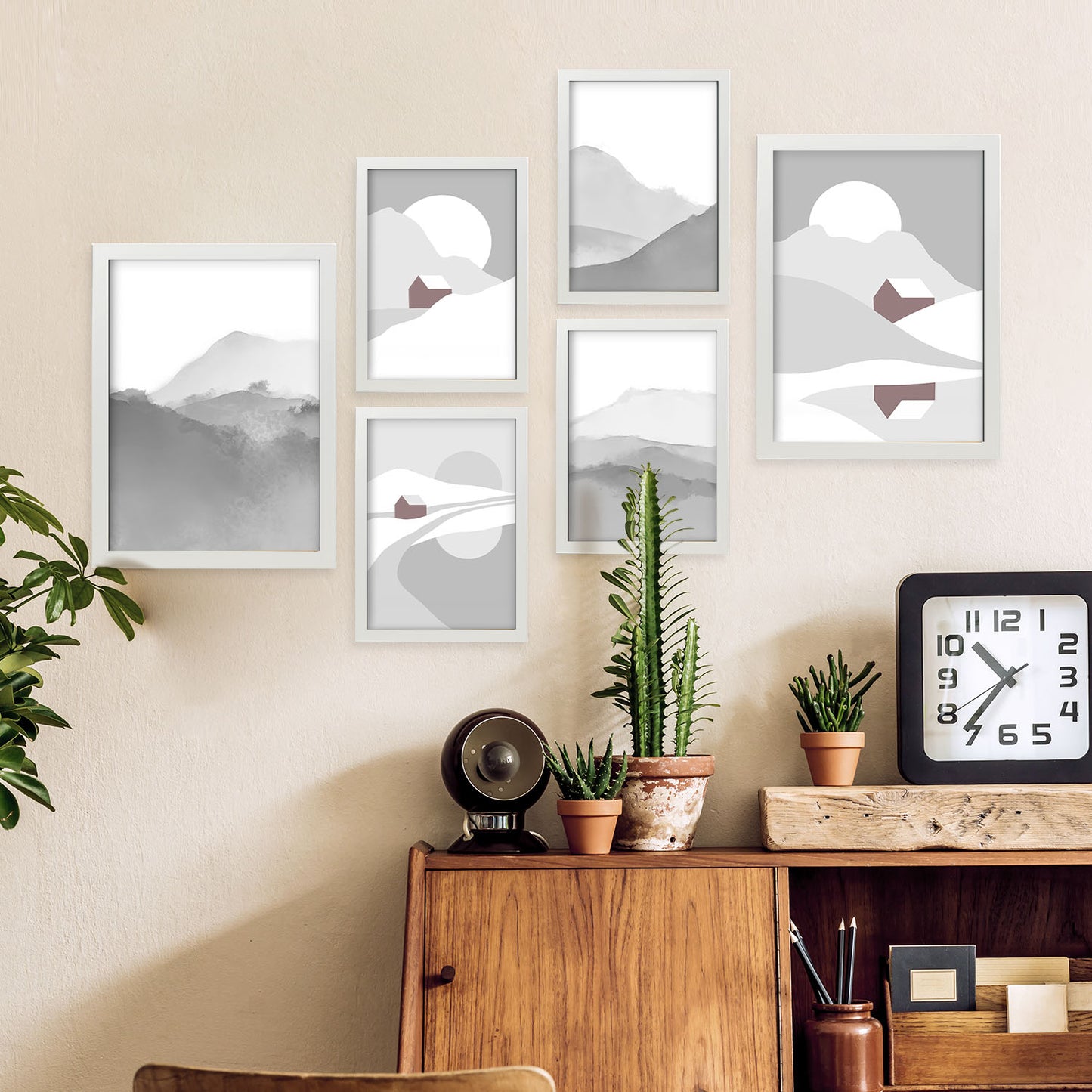 Nacnic Set de 6 Posters de Tonos de la Naturaleza y Paisajes Resumidos