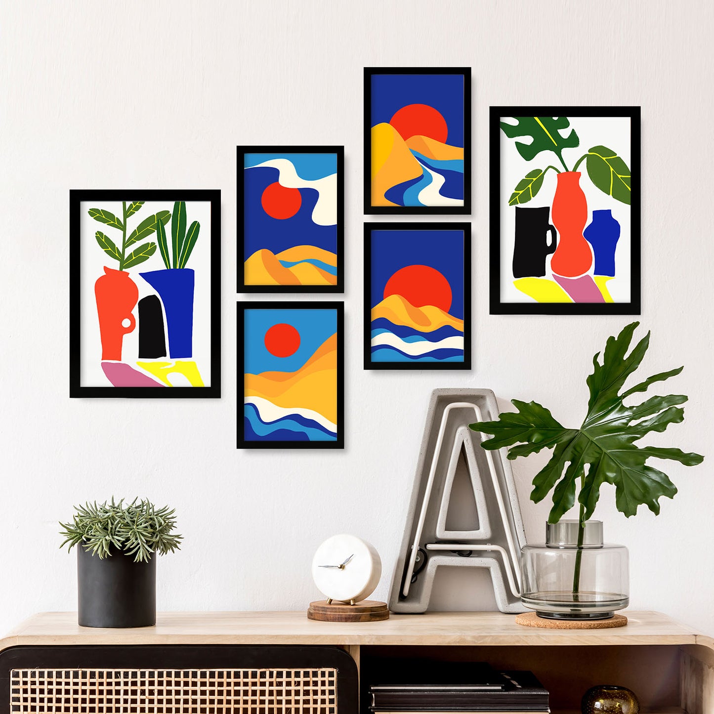 Nacnic Set de 6 Láminas de Paisajes Estéticos y Tenues