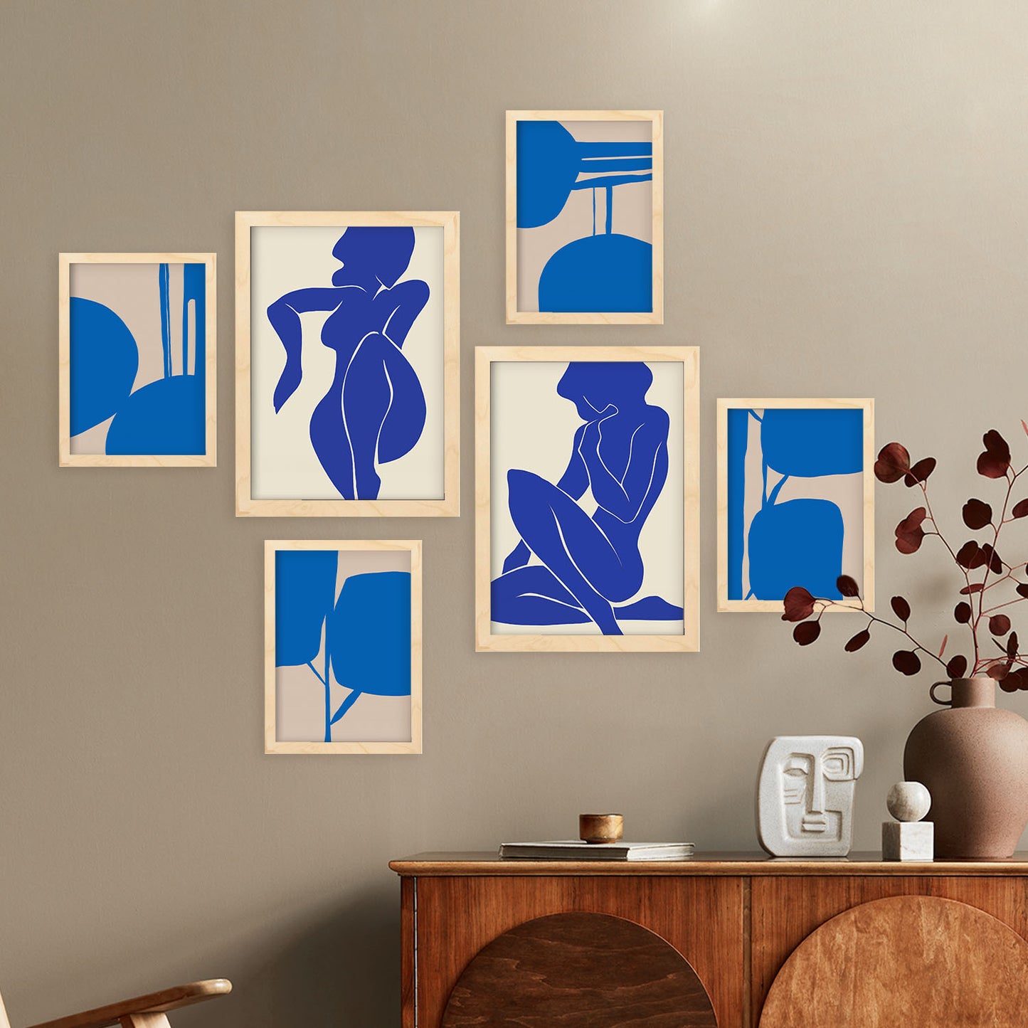 Nacnic Set de 6 Láminas Abstractas Femeninas del Cuerpo de Temple 2