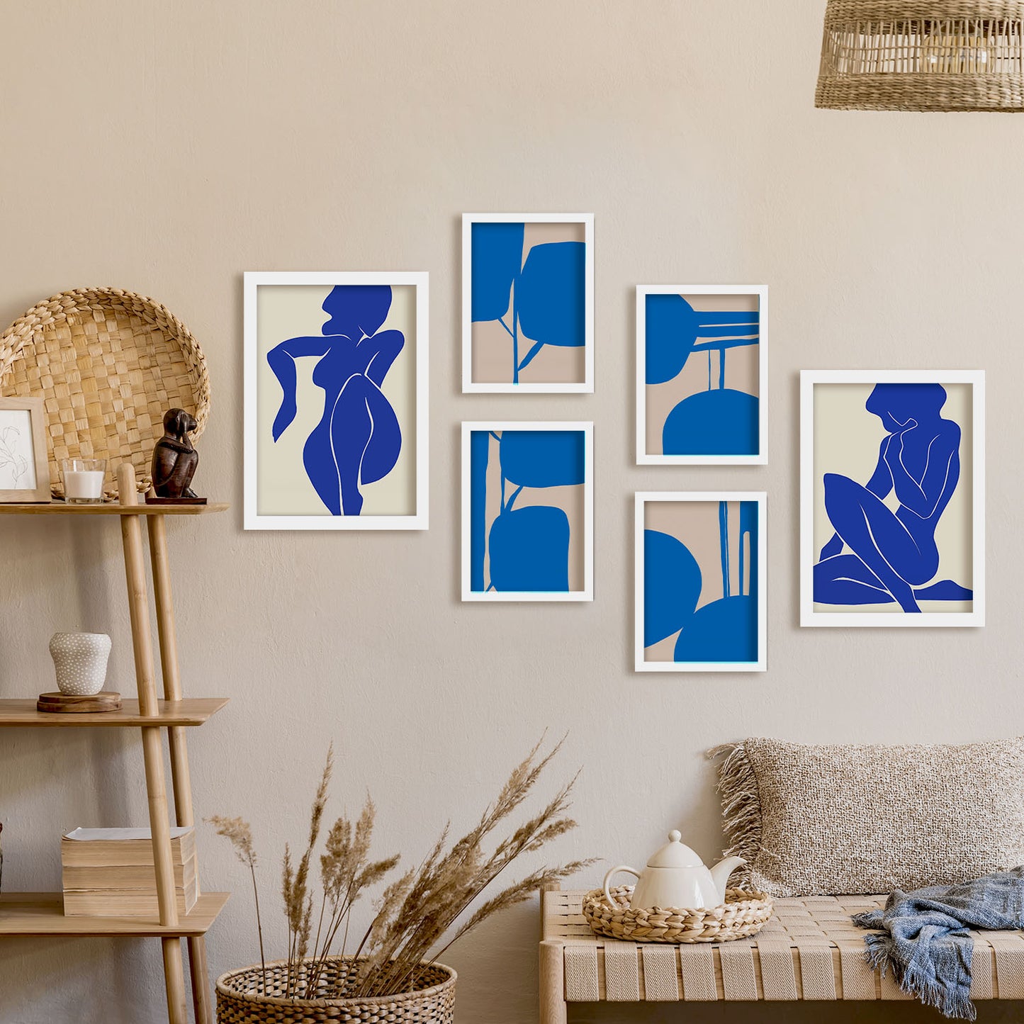 Nacnic Set de 6 Láminas Abstractas Femeninas del Cuerpo de Temple 2