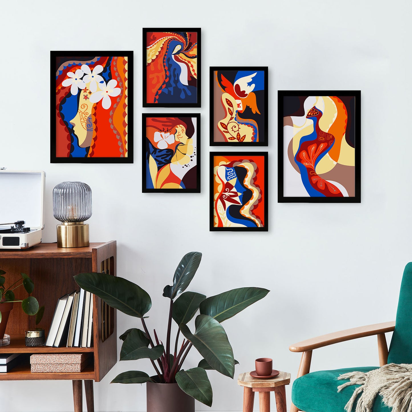 Nacnic Set de 6 Láminas de Arte Rococo Abstracto Femenino