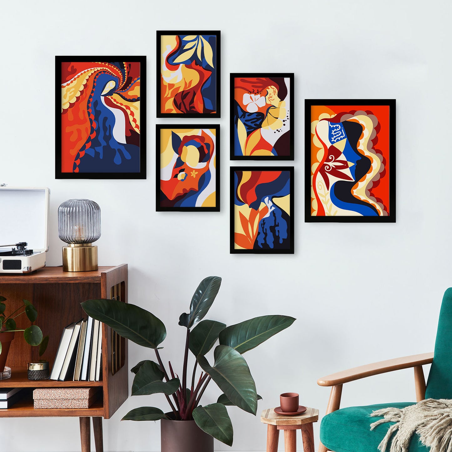 Nacnic Set de 6 Láminas de Arte Rococó Abstracto Femenino
