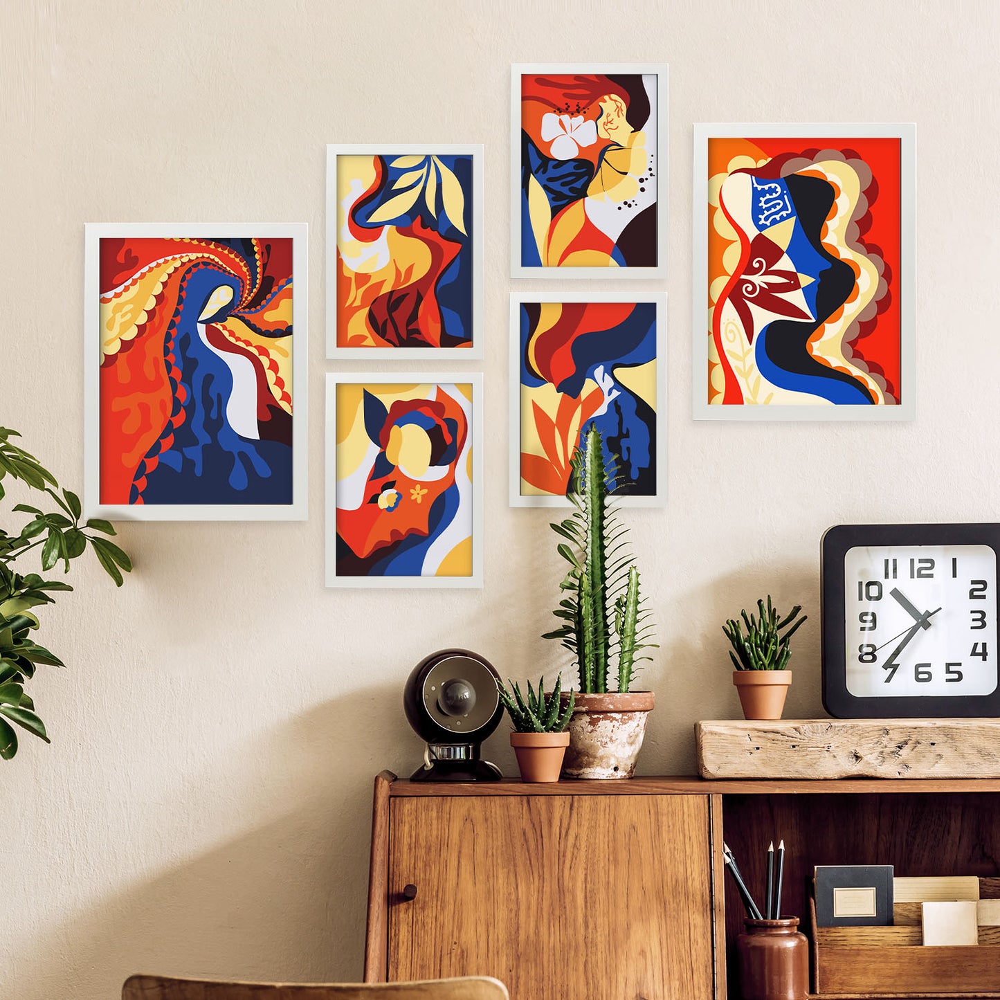 Nacnic Set de 6 Láminas de Arte Rococó Abstracto Femenino