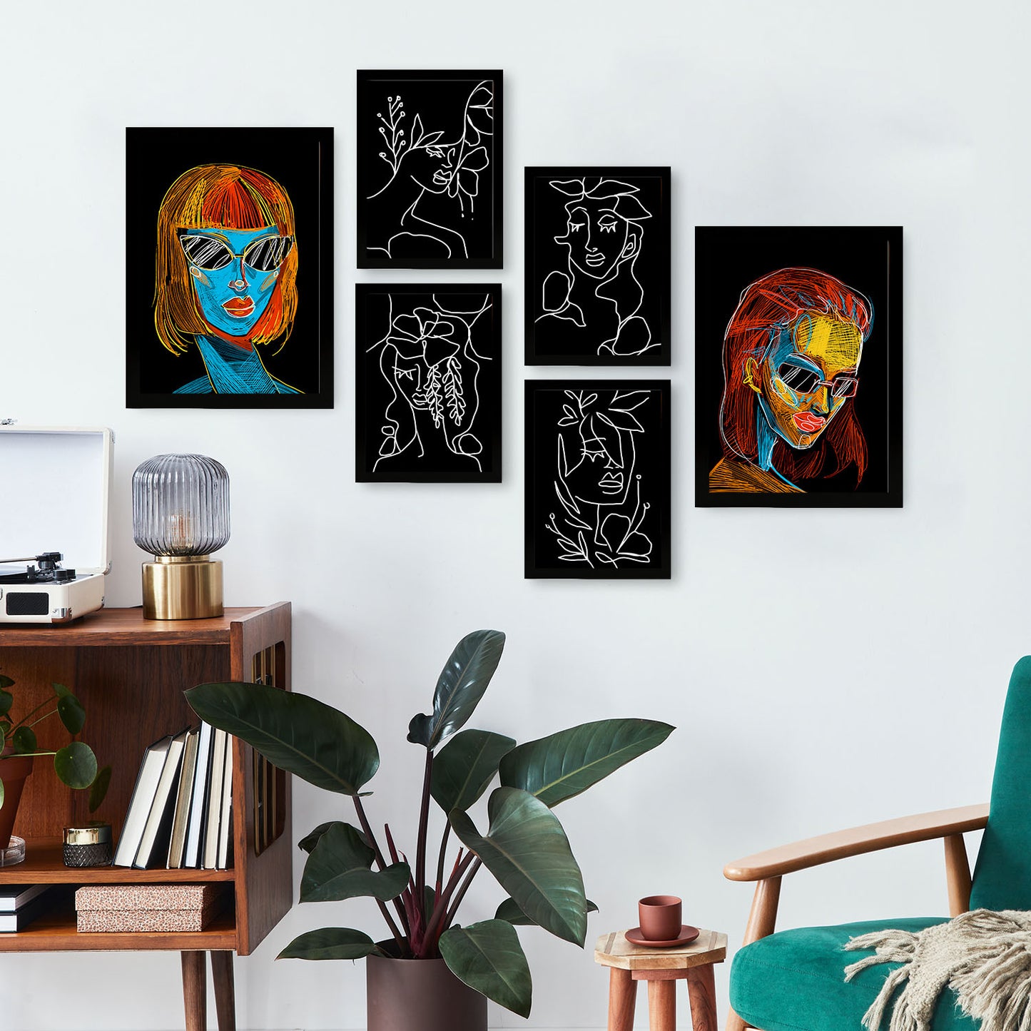 Nacnic Set de 6 Láminas Abstractas Femeninas de Belleza
