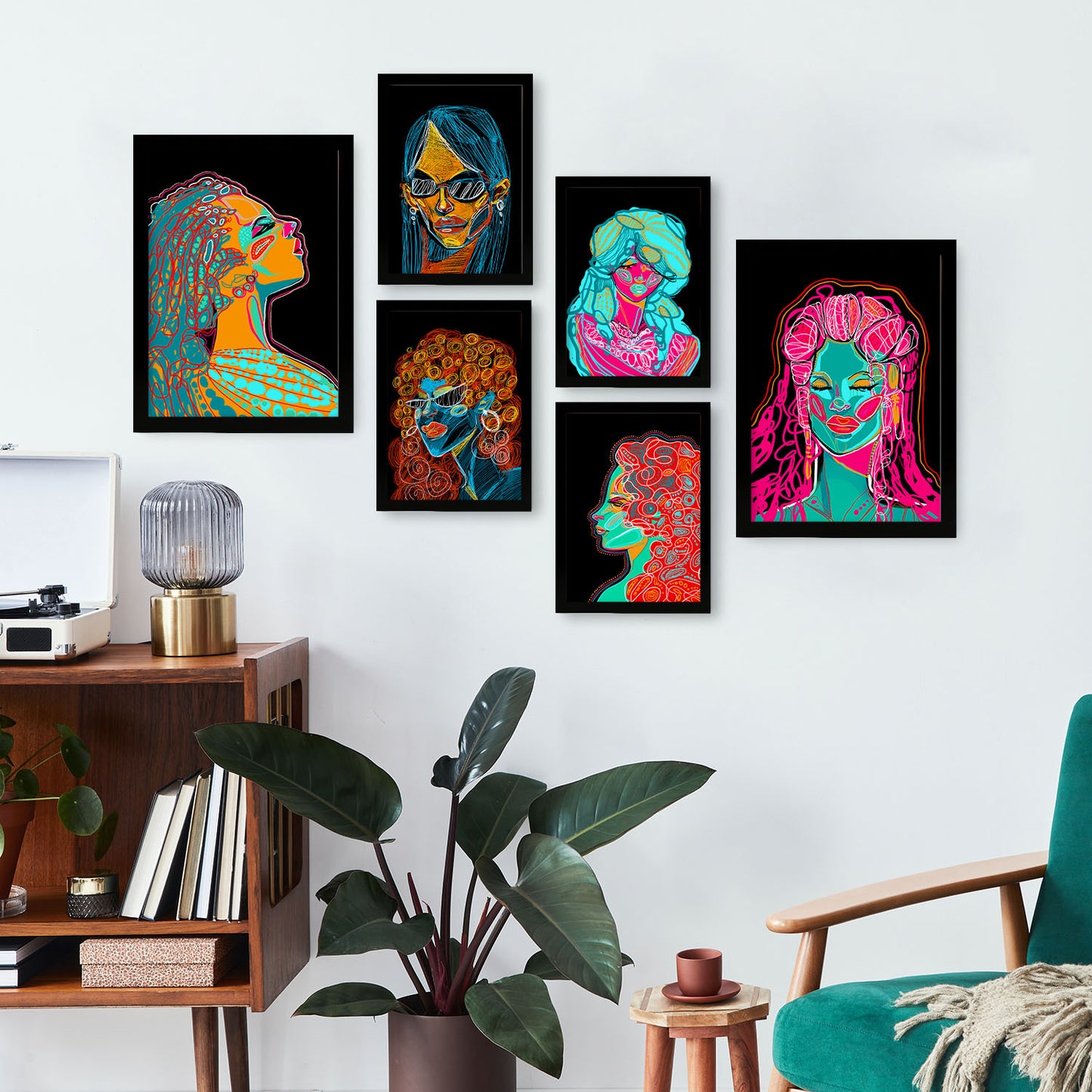 Nacnic Set de 6 Láminas Abstractas Femeninas en Tonos de Belleza