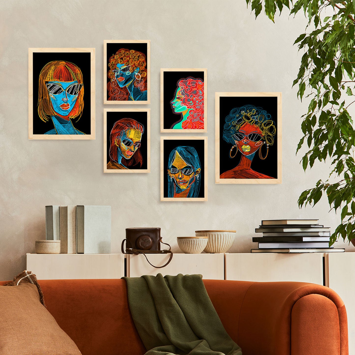 Nacnic Set de 6 Láminas de Belleza Abstracta Femenina