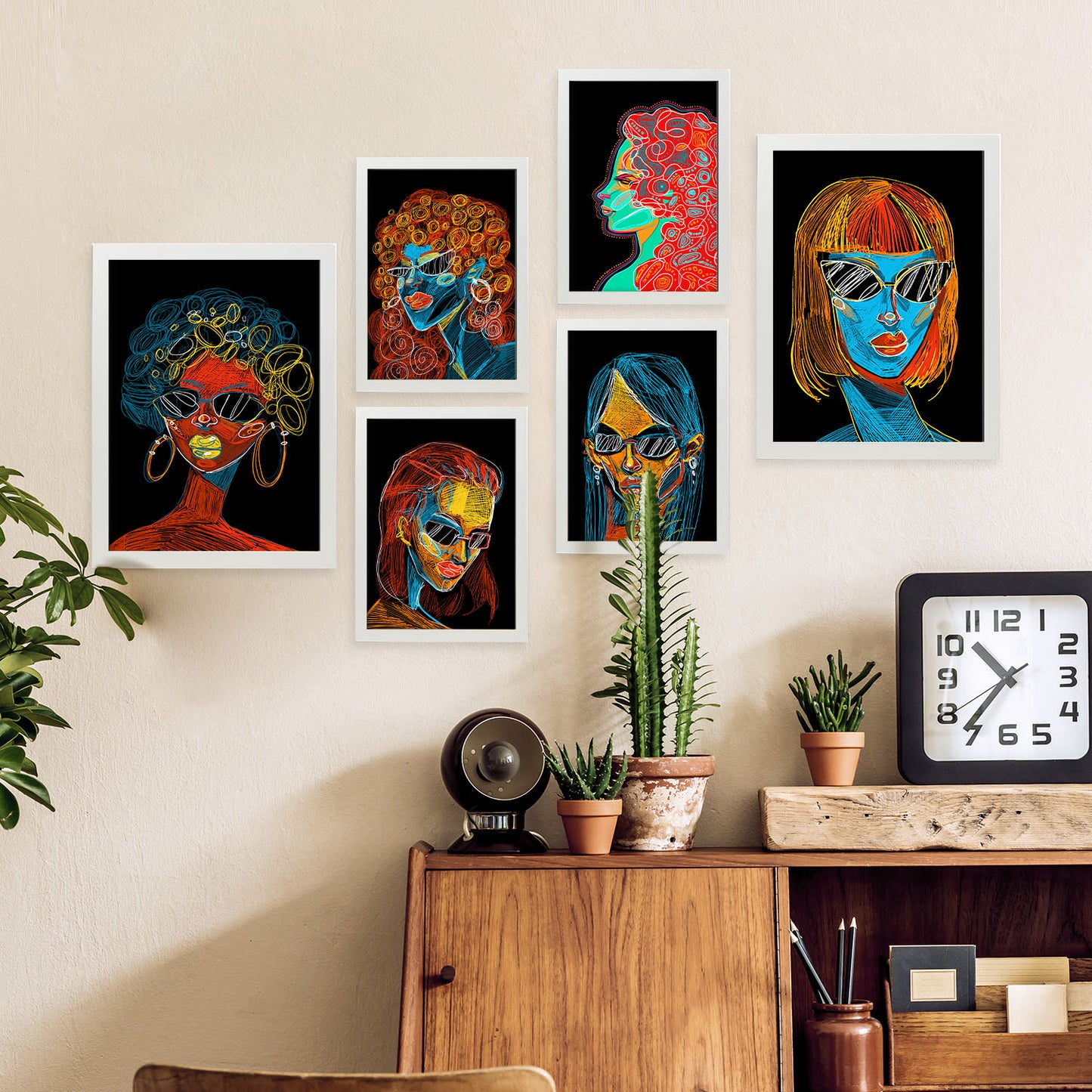 Nacnic Set de 6 Láminas de Belleza Abstracta Femenina