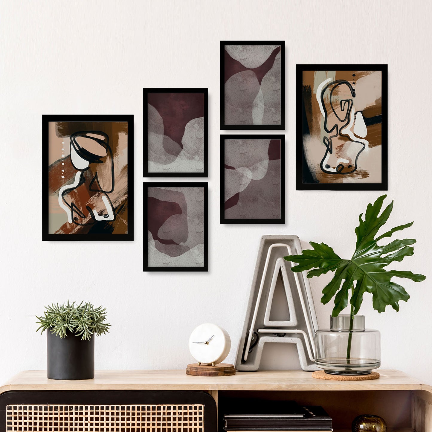 Nacnic Set de 6 Láminas de Arte Abstracto Femenino