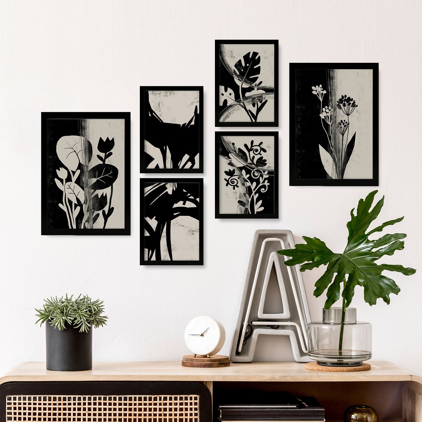 Conjunto Nacnic de 6 Láminas Abstractas de Flores