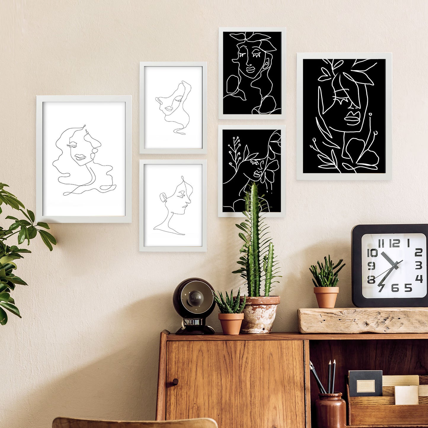 Conjunto de 6 Láminas Nacnic Serene Beauty 2 en Abstracto Femenino