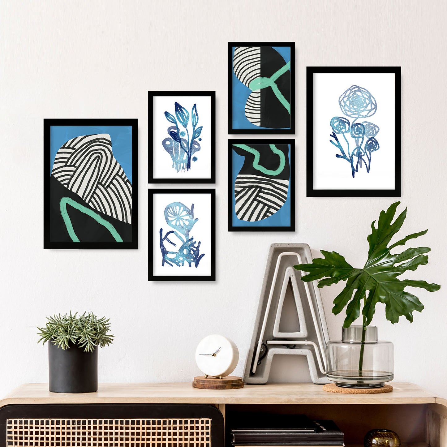Nacnic Set de 6 Láminas de Vegetación Salvaje y Flores Abstractas