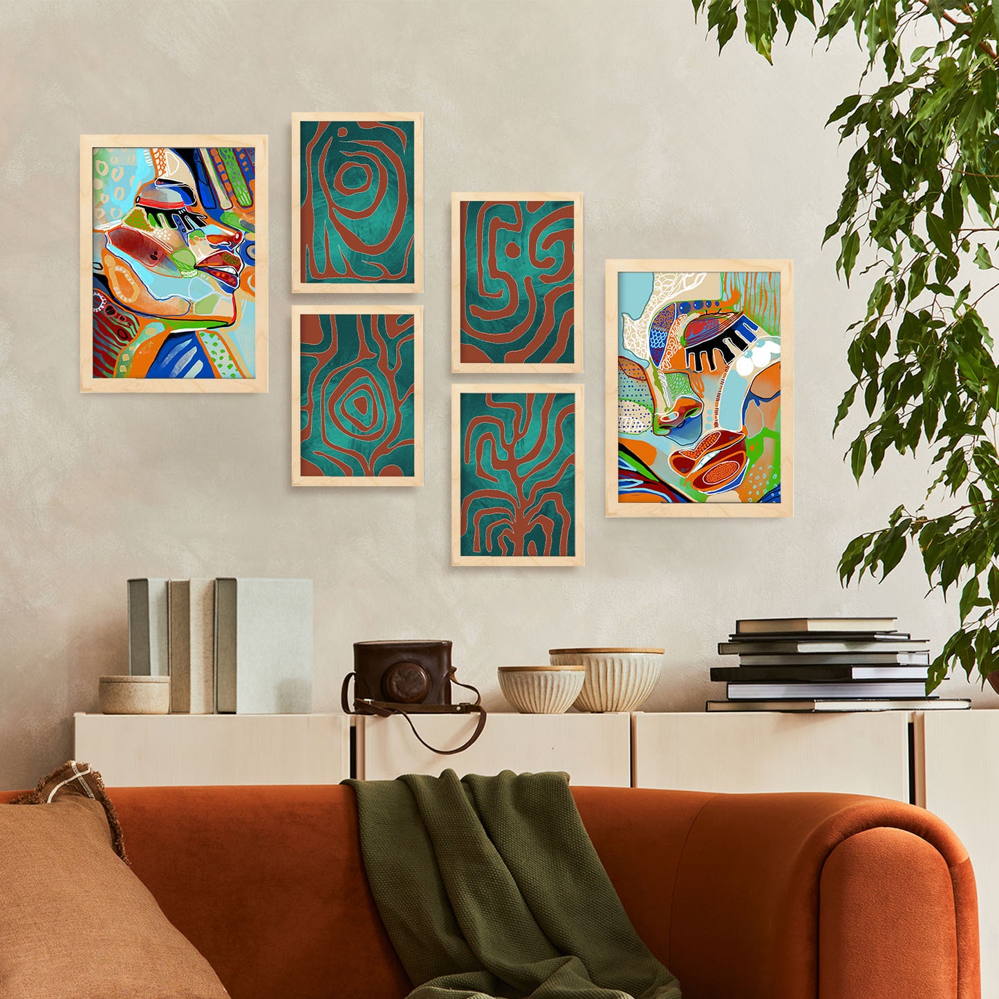 Nacnic Set de 6 Láminas Abstractas Femeninas Estéticas