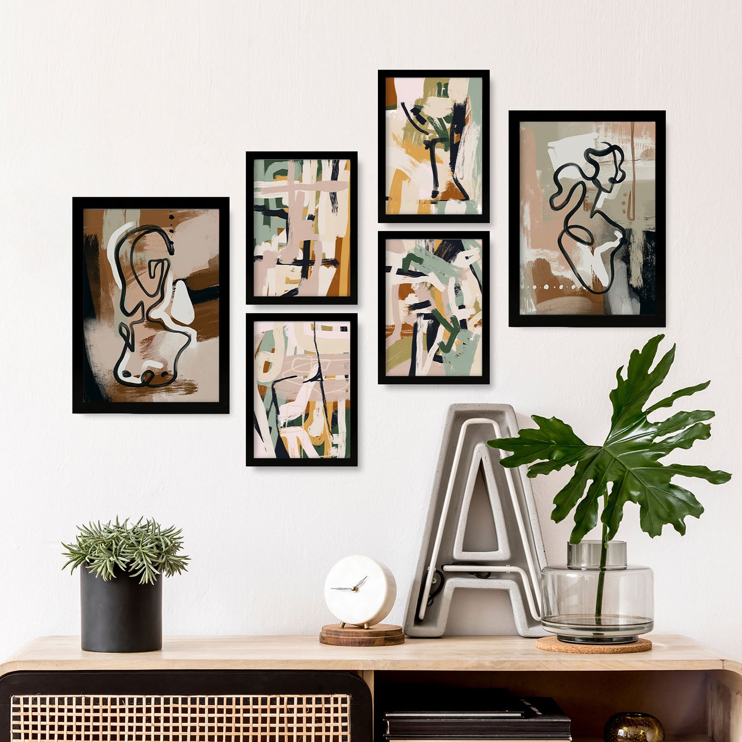 Nacnic Set de 6 Láminas Abstractas Femeninas Extravagantes