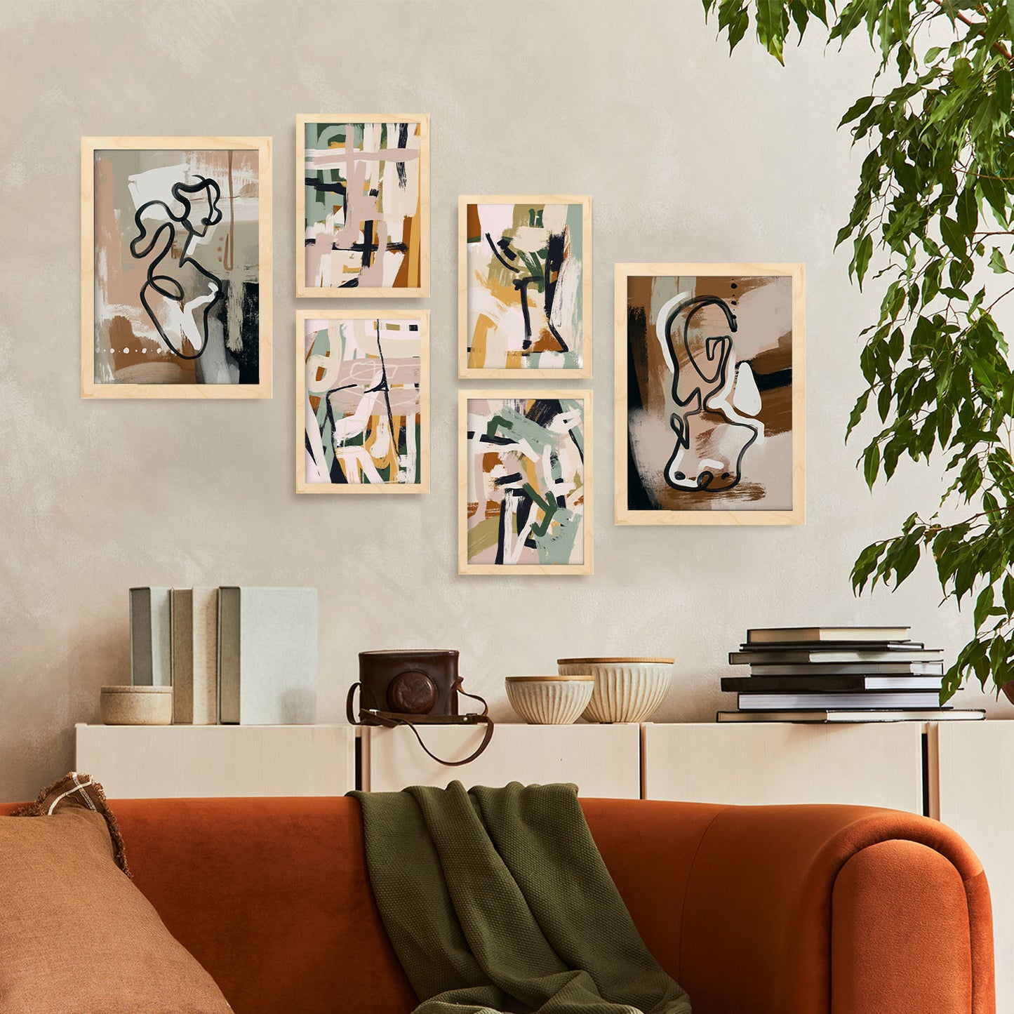 Nacnic Set de 6 Láminas Abstractas Femeninas Extravagantes