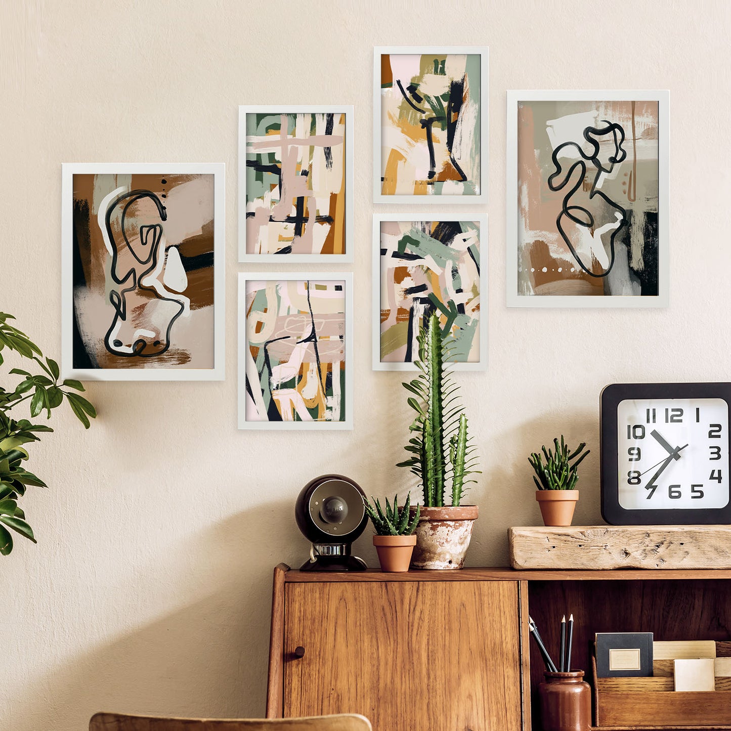 Nacnic Set de 6 Láminas Abstractas Femeninas Extravagantes