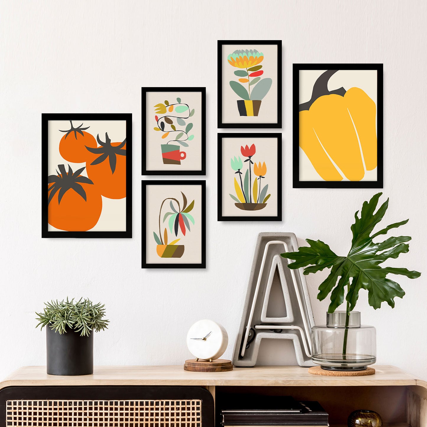 Nacnic Set de 6 Láminas de Flores Abstractas Esenciales