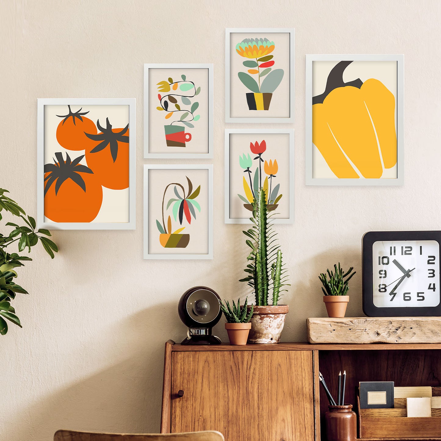 Nacnic Set de 6 Láminas de Flores Abstractas Esenciales