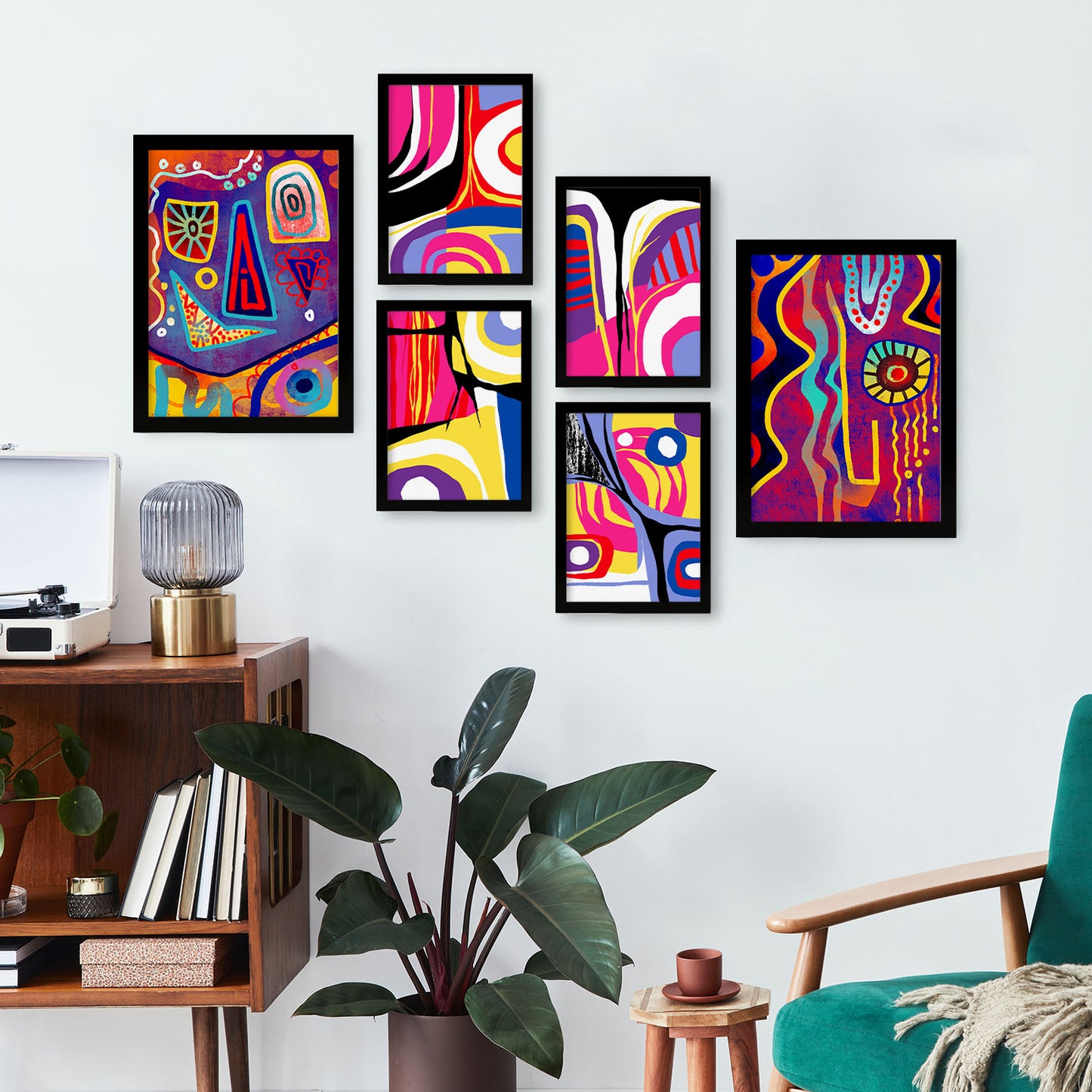 Nacnic Conjunto de 6 Láminas Góticas Fuertes en Estilo Abstracto Amantes