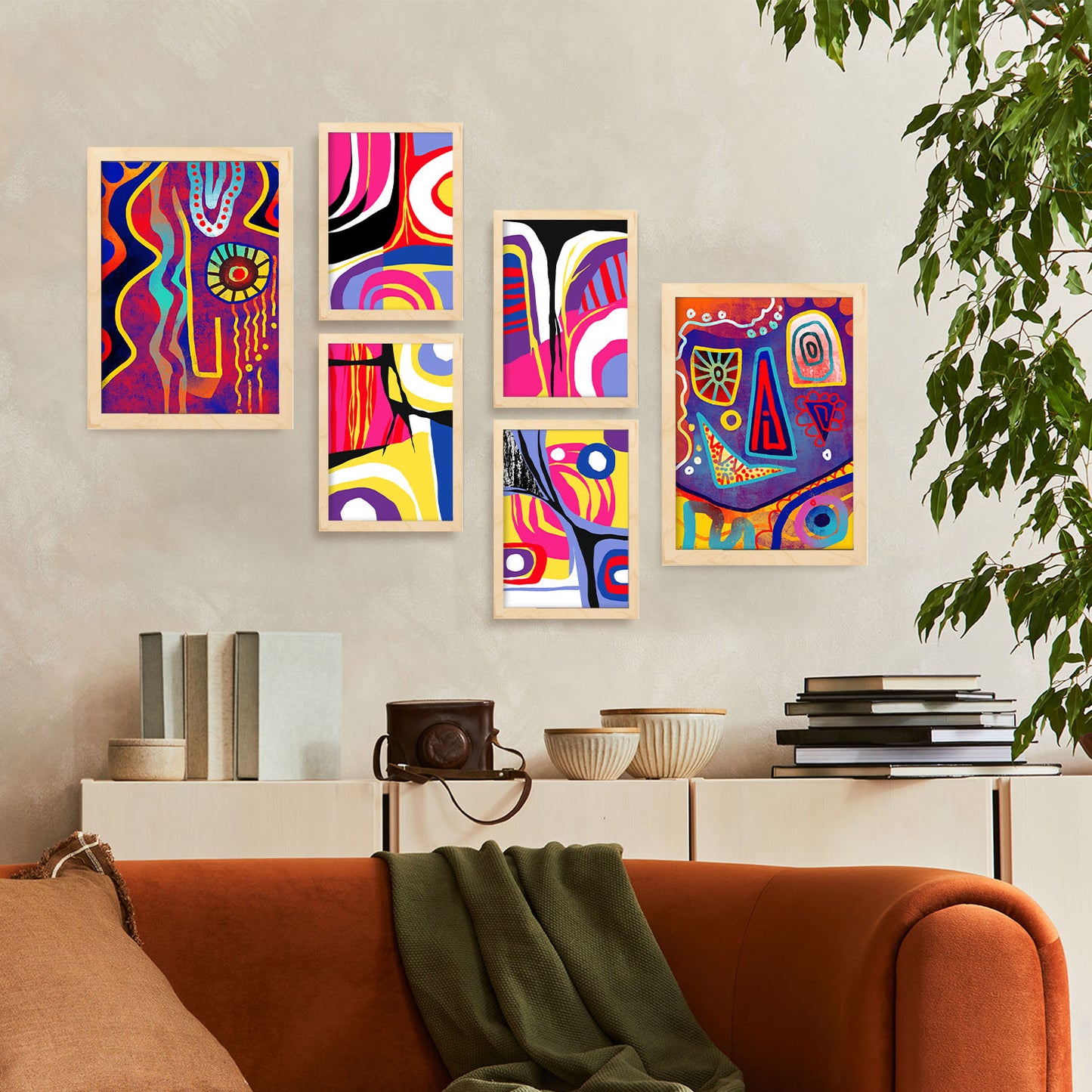 Nacnic Conjunto de 6 Láminas Góticas Fuertes en Estilo Abstracto Amantes