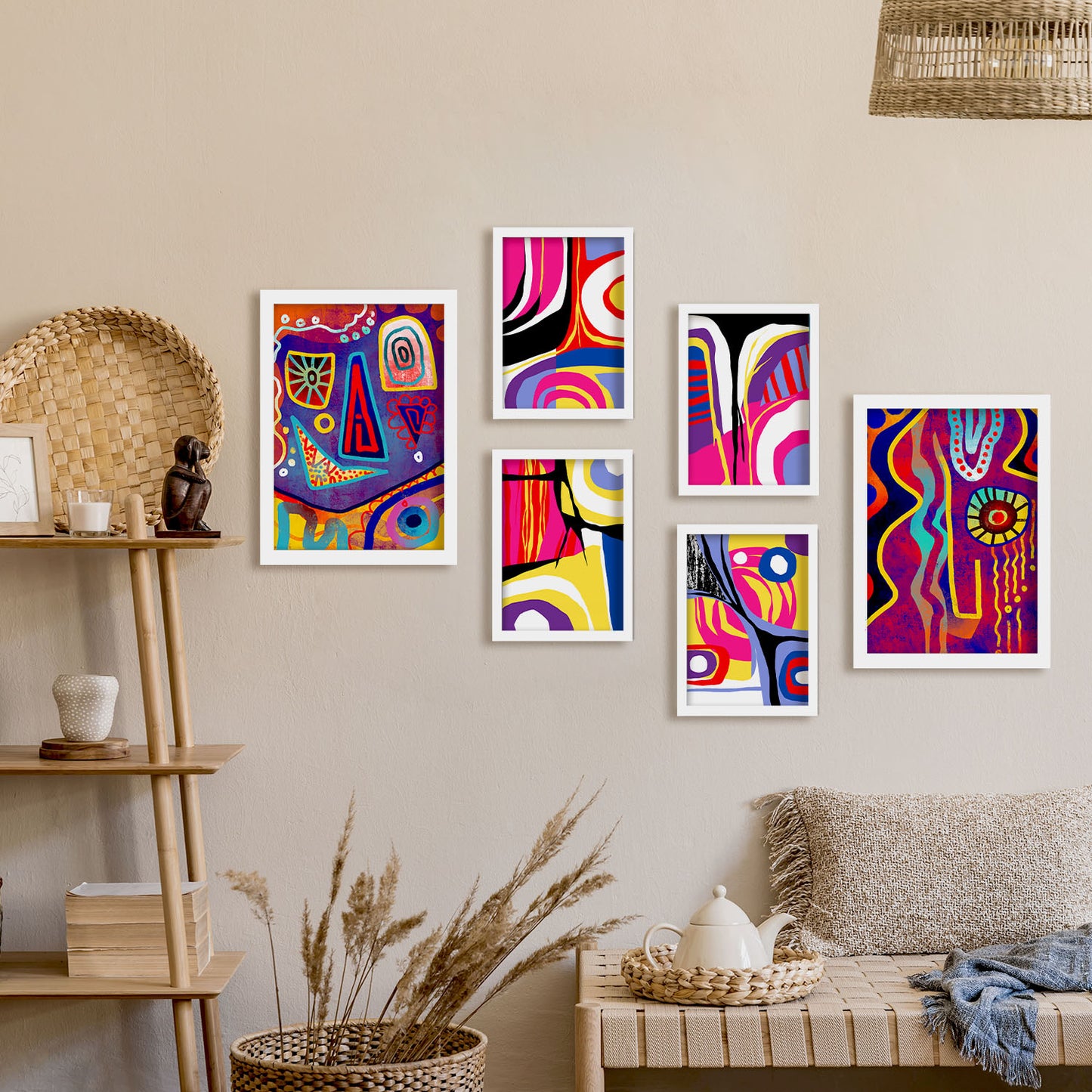 Nacnic Conjunto de 6 Láminas Góticas Fuertes en Estilo Abstracto Amantes