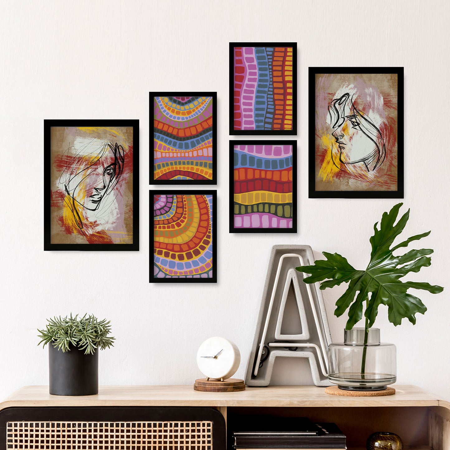 Conjunto de 6 Láminas Razzle Dazzle de Nacnic en Abstracto Femenino