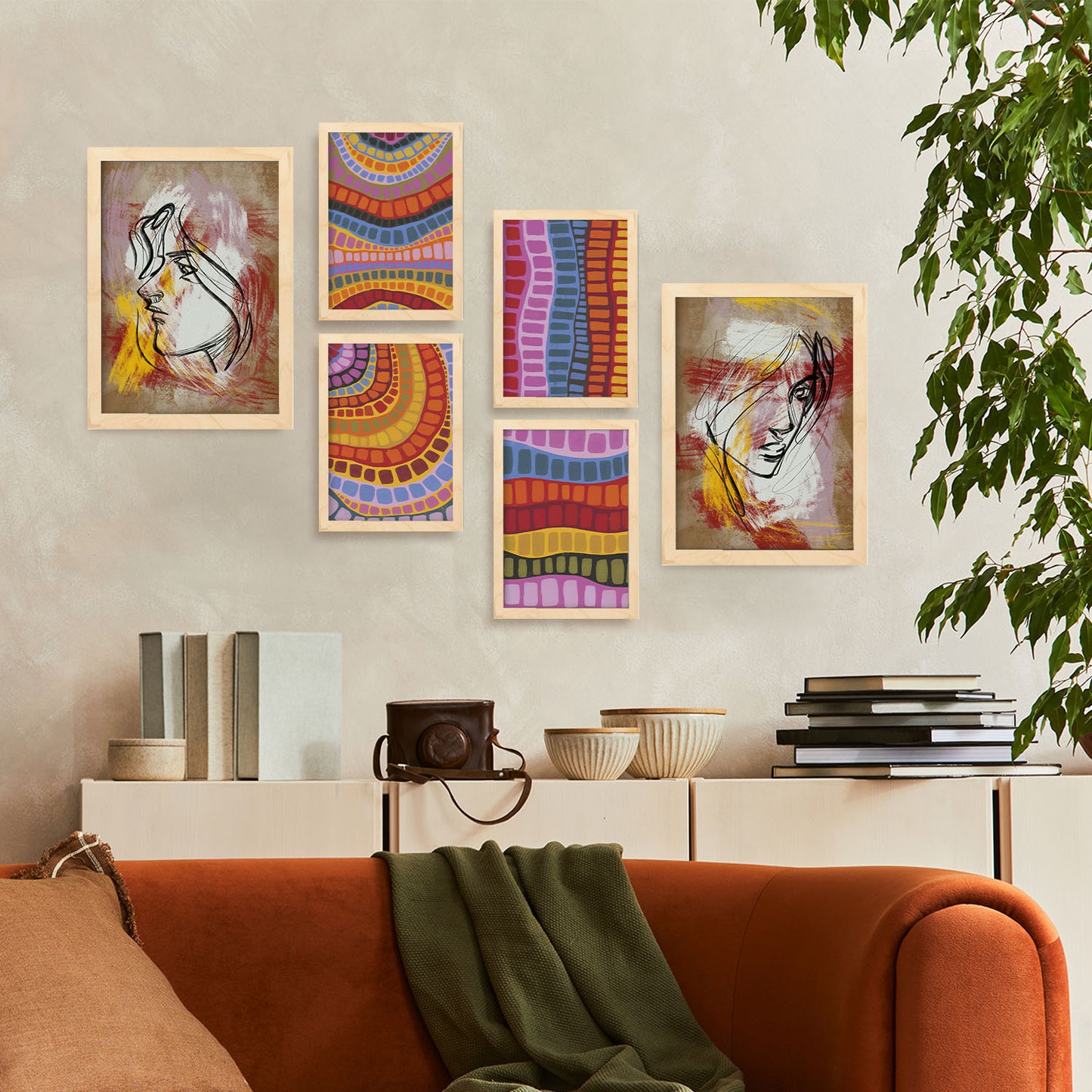 Conjunto de 6 Láminas Razzle Dazzle de Nacnic en Abstracto Femenino