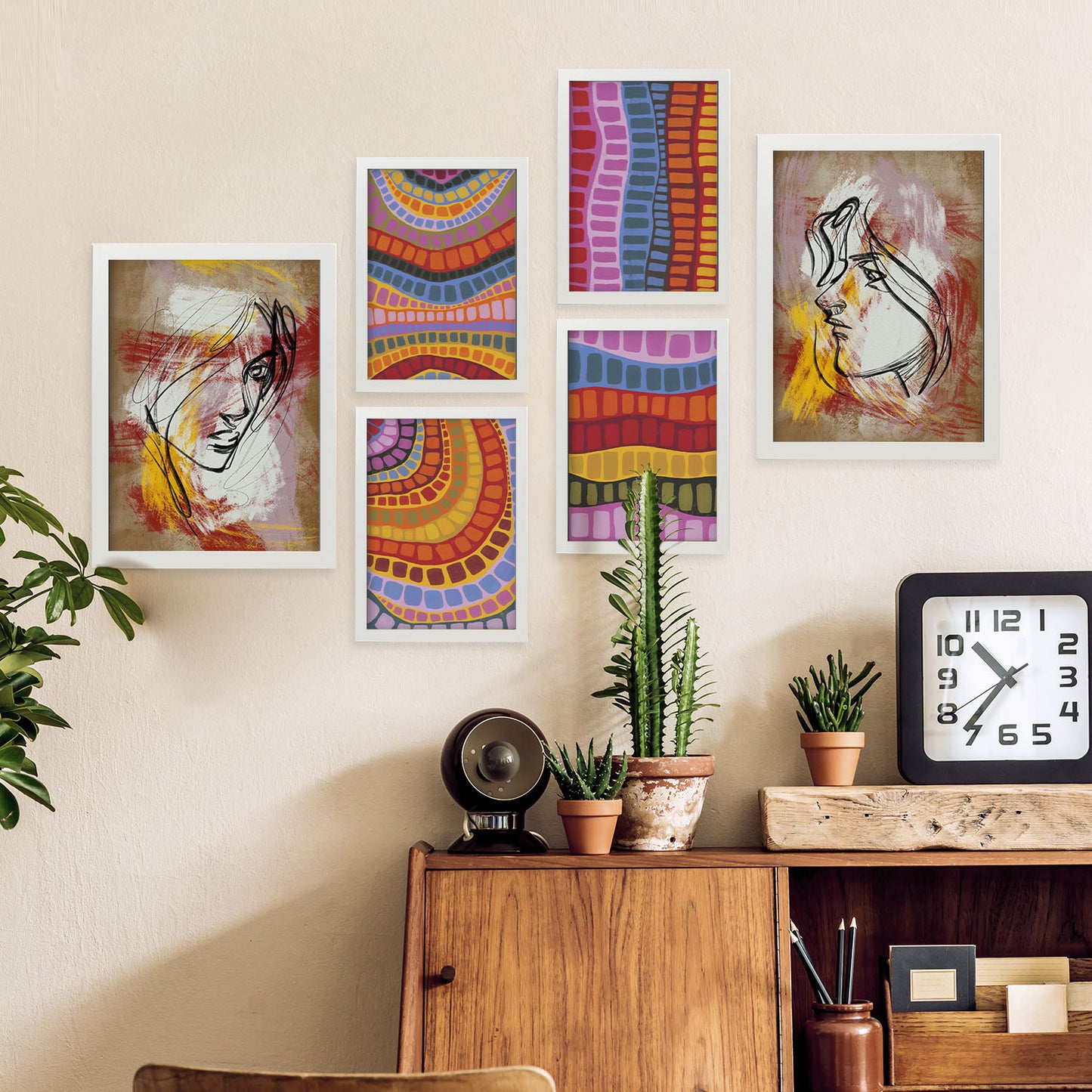 Conjunto de 6 Láminas Razzle Dazzle de Nacnic en Abstracto Femenino