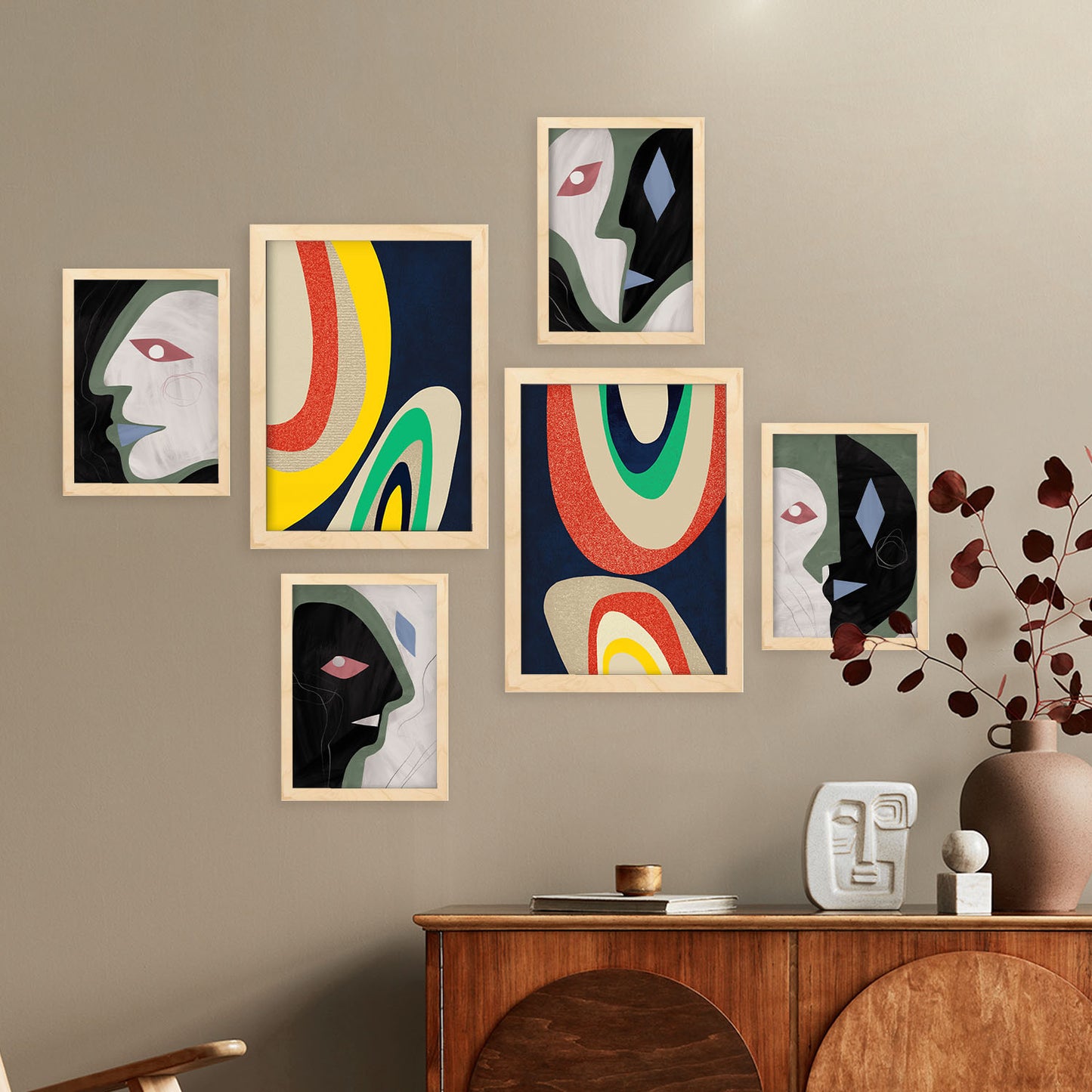 Nacnic Set de 6 Láminas de Arte Abstracto