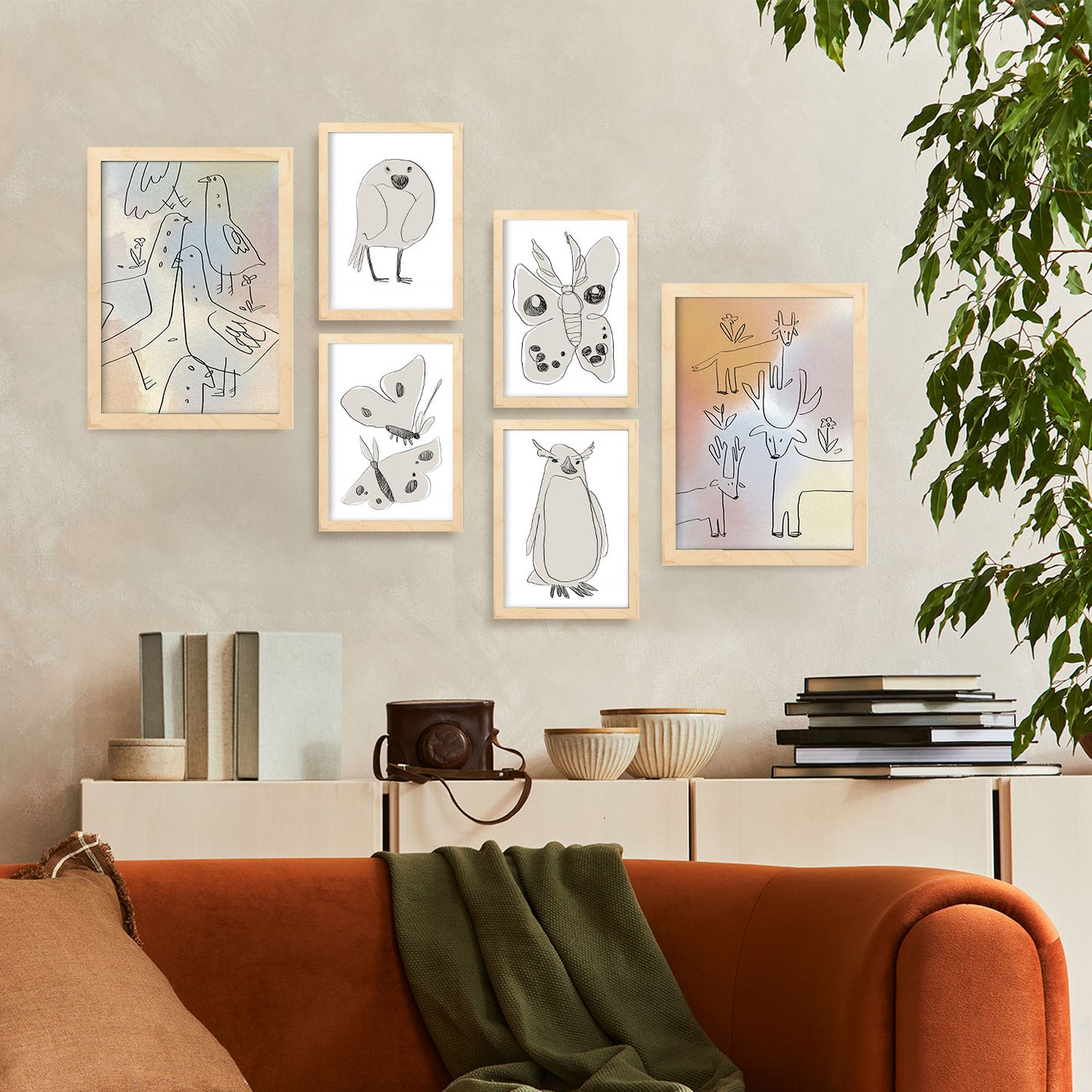 Nacnic Set de 6 Posters Alas de Amor 2 en Resúmenes de Animales