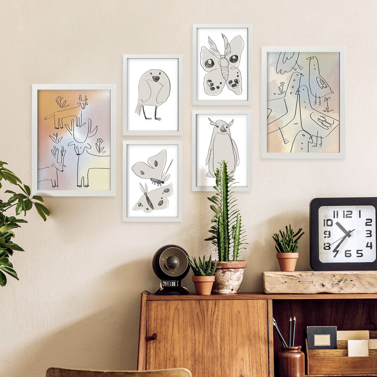 Nacnic Set de 6 Posters Alas de Amor 2 en Resúmenes de Animales