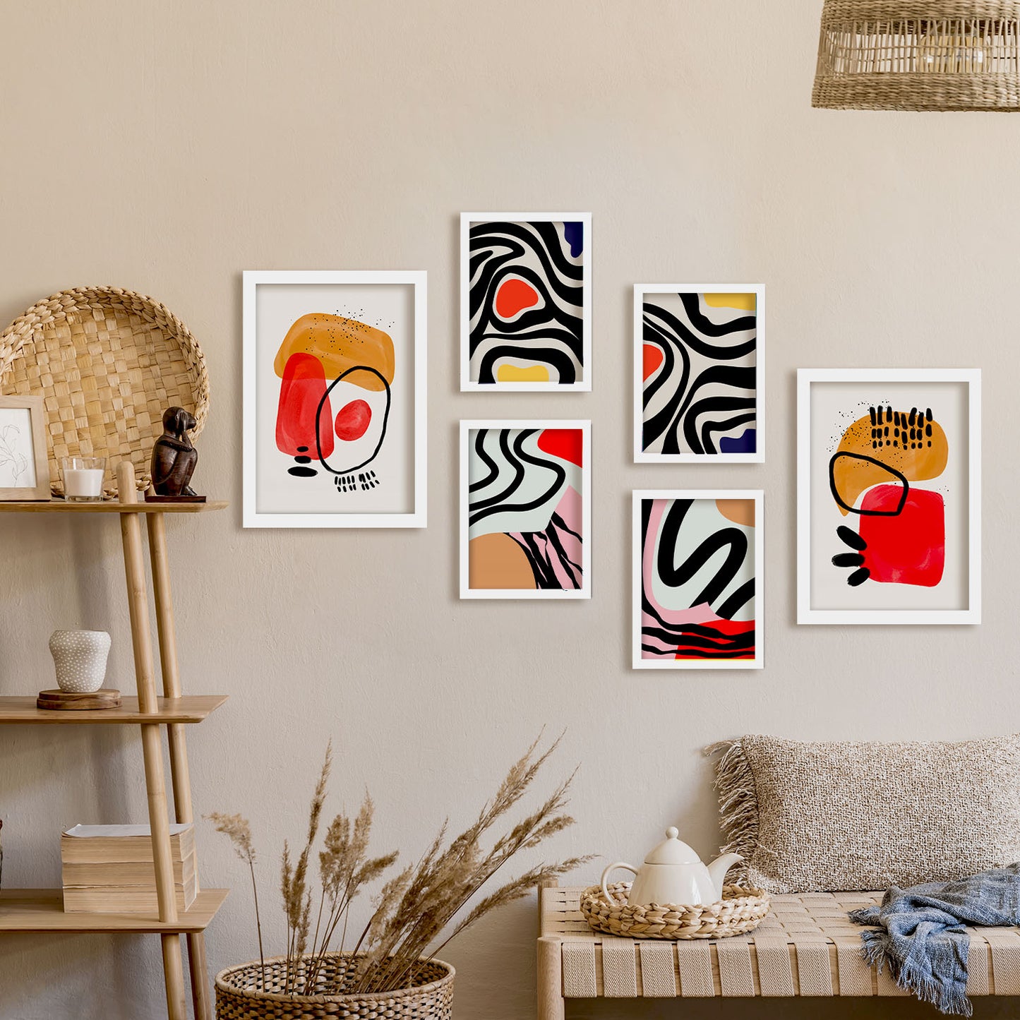 Set de 6 Láminas Nacnic Jazzy Arts 1 en Resúmenes Coloridos