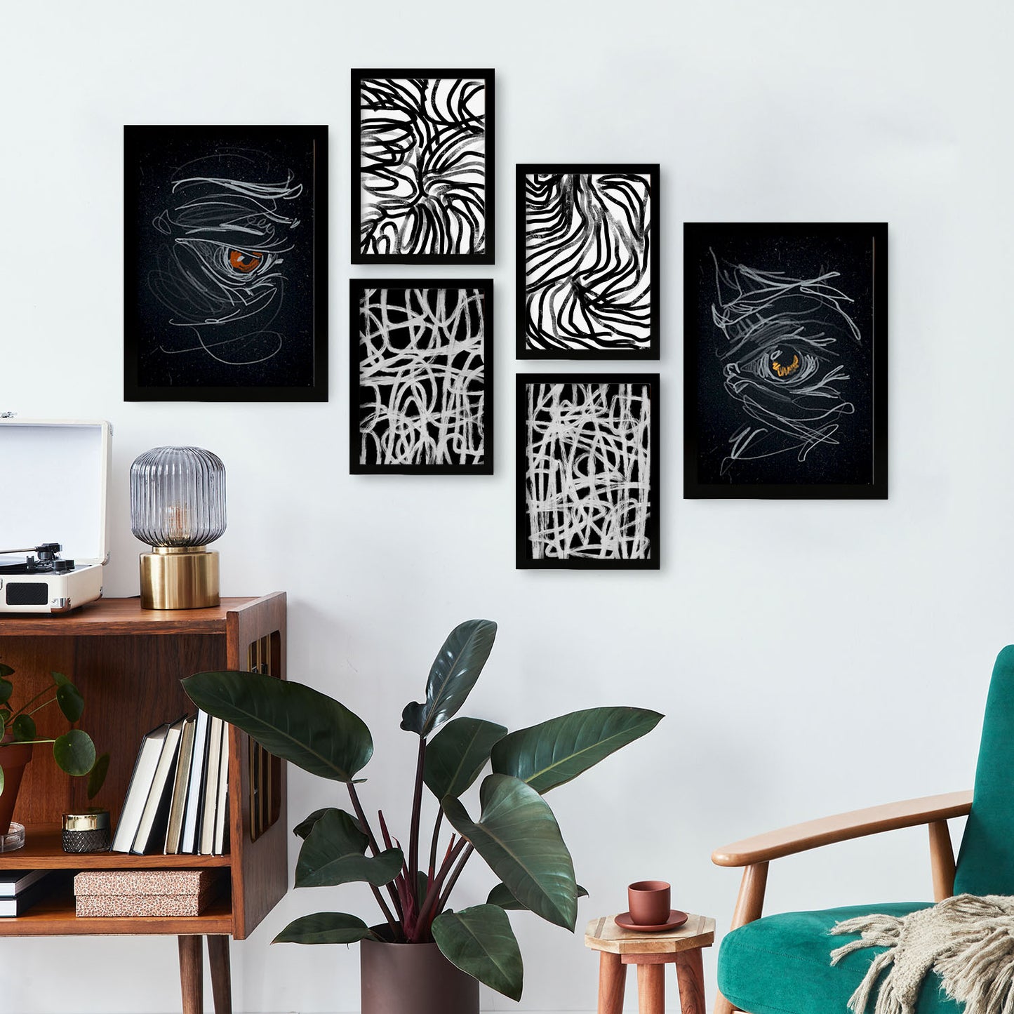 Nacnic Set de 6 Láminas de Amantes Abstractos Estampados Decorativos