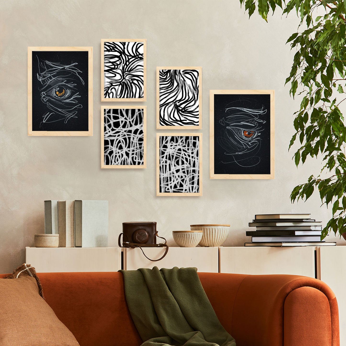 Nacnic Set de 6 Láminas de Amantes Abstractos Estampados Decorativos
