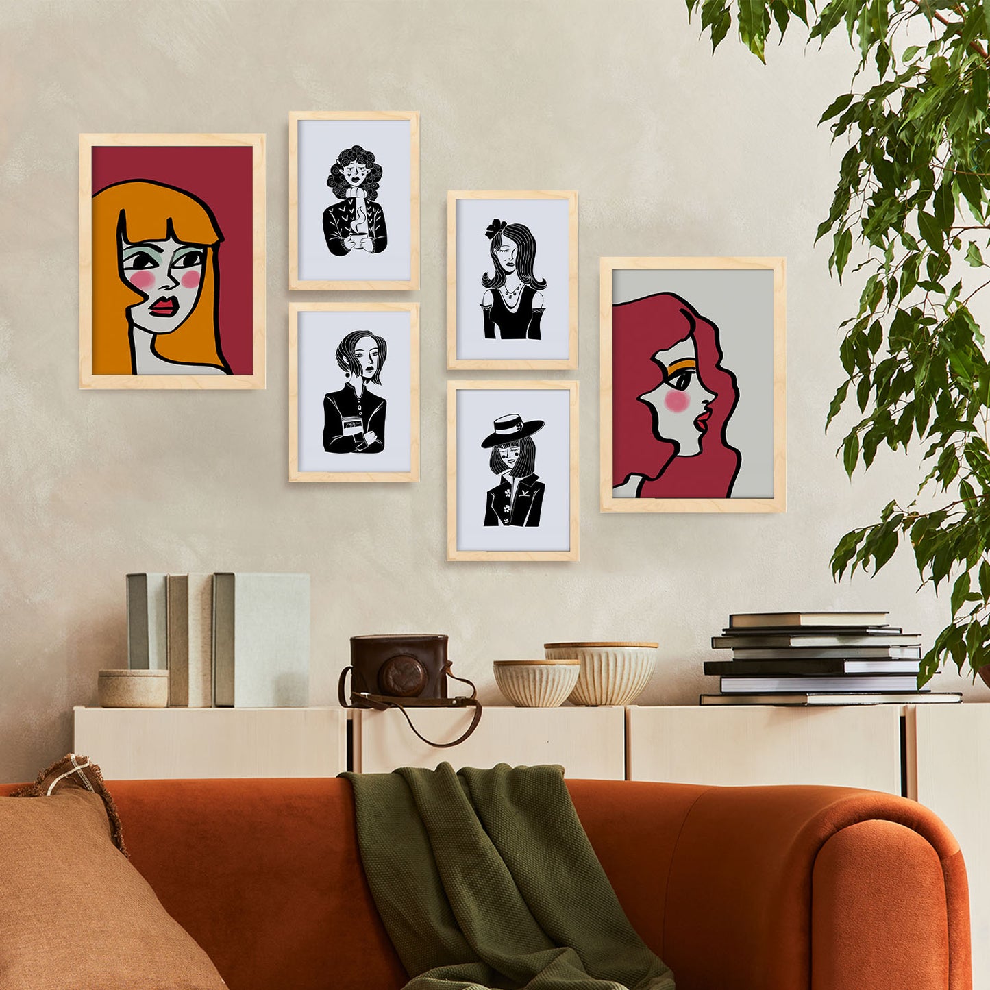 Nacnic Set de 6 Láminas Abstractas de Belleza Femenina