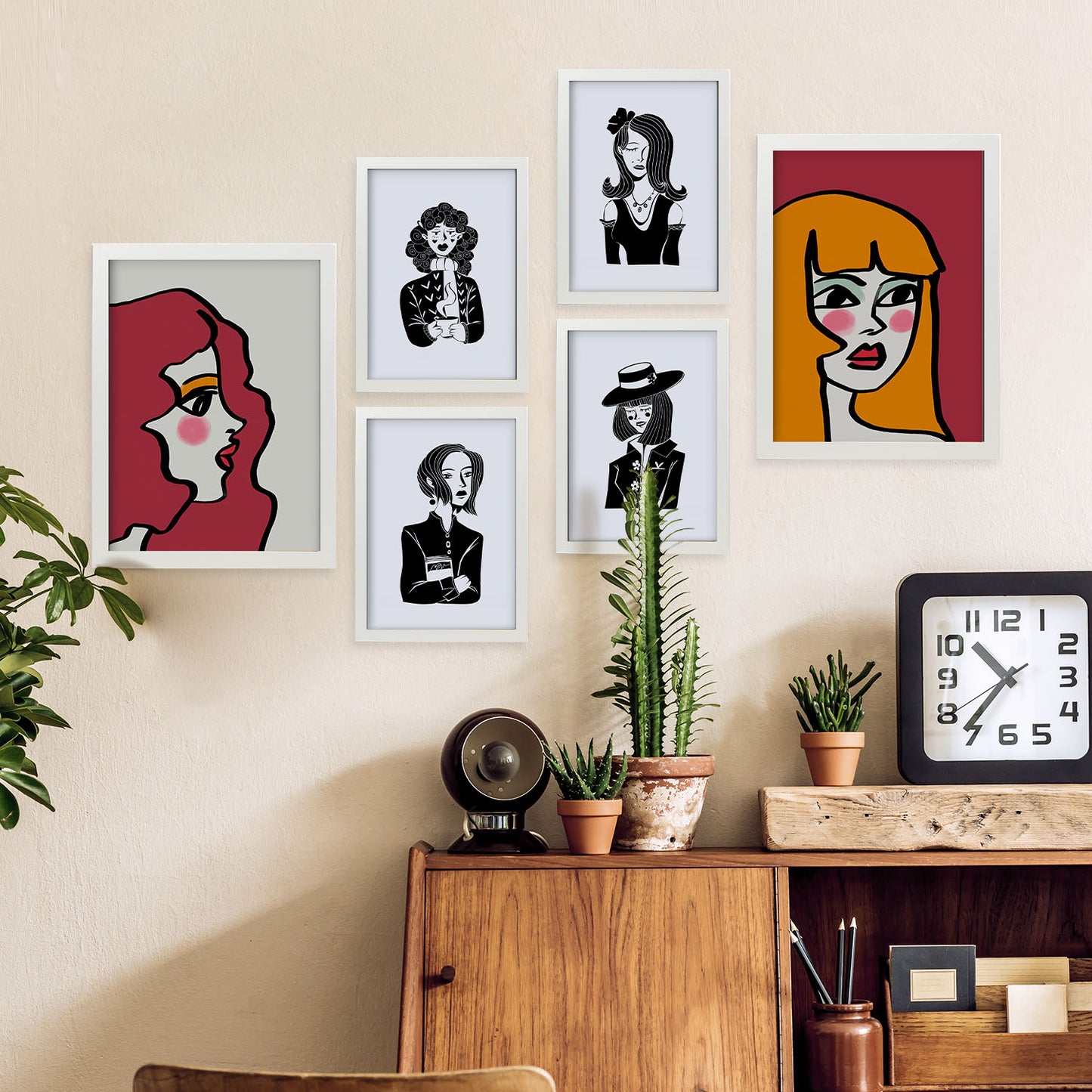 Nacnic Set de 6 Láminas Abstractas de Belleza Femenina
