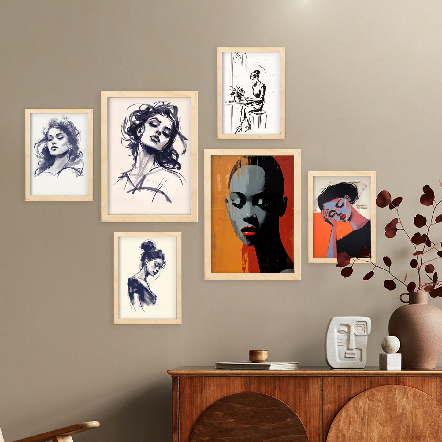 Nacnic Set de 6 Posters Seductores de Damas Estampados Decorativos