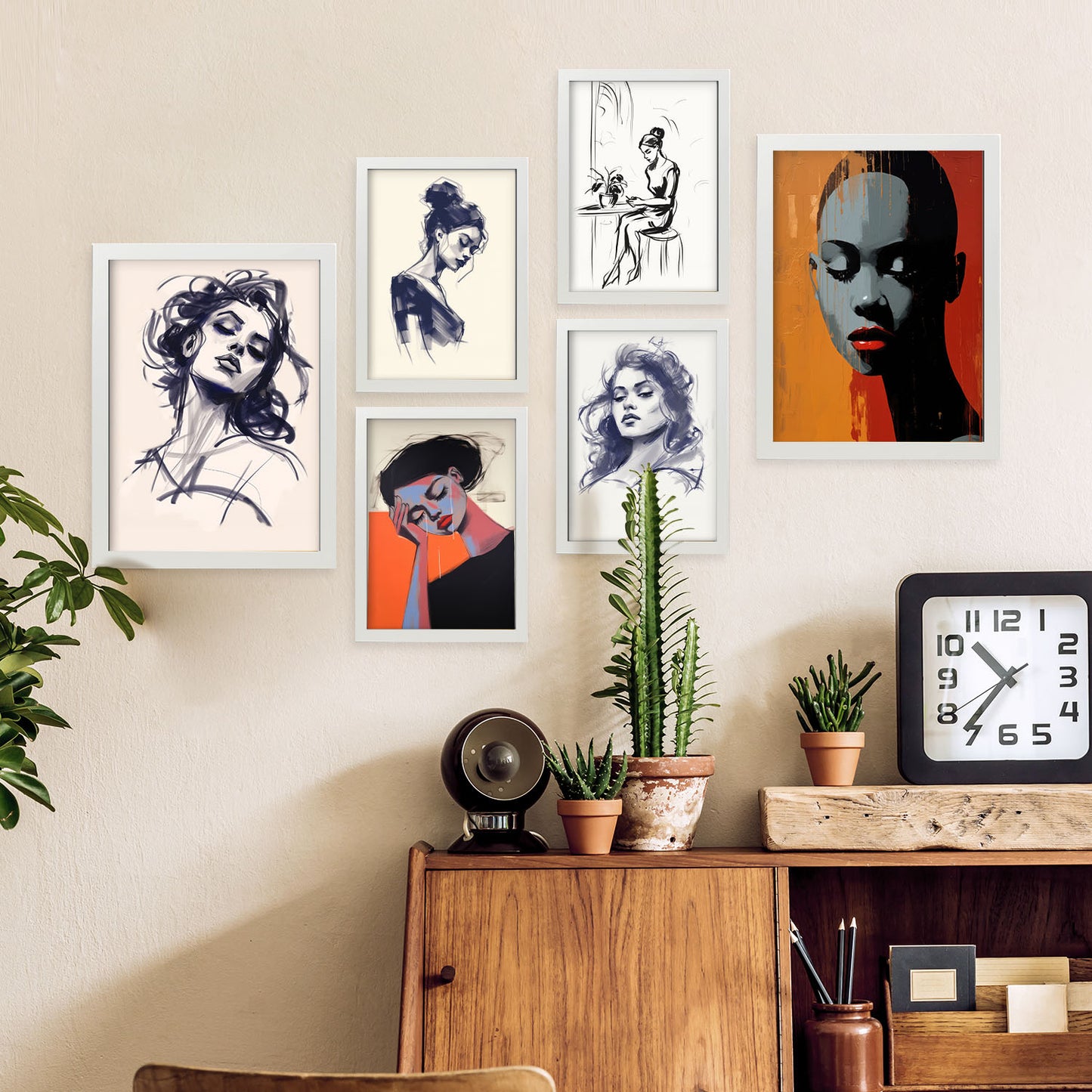 Nacnic Set de 6 Posters Seductores de Damas Estampados Decorativos