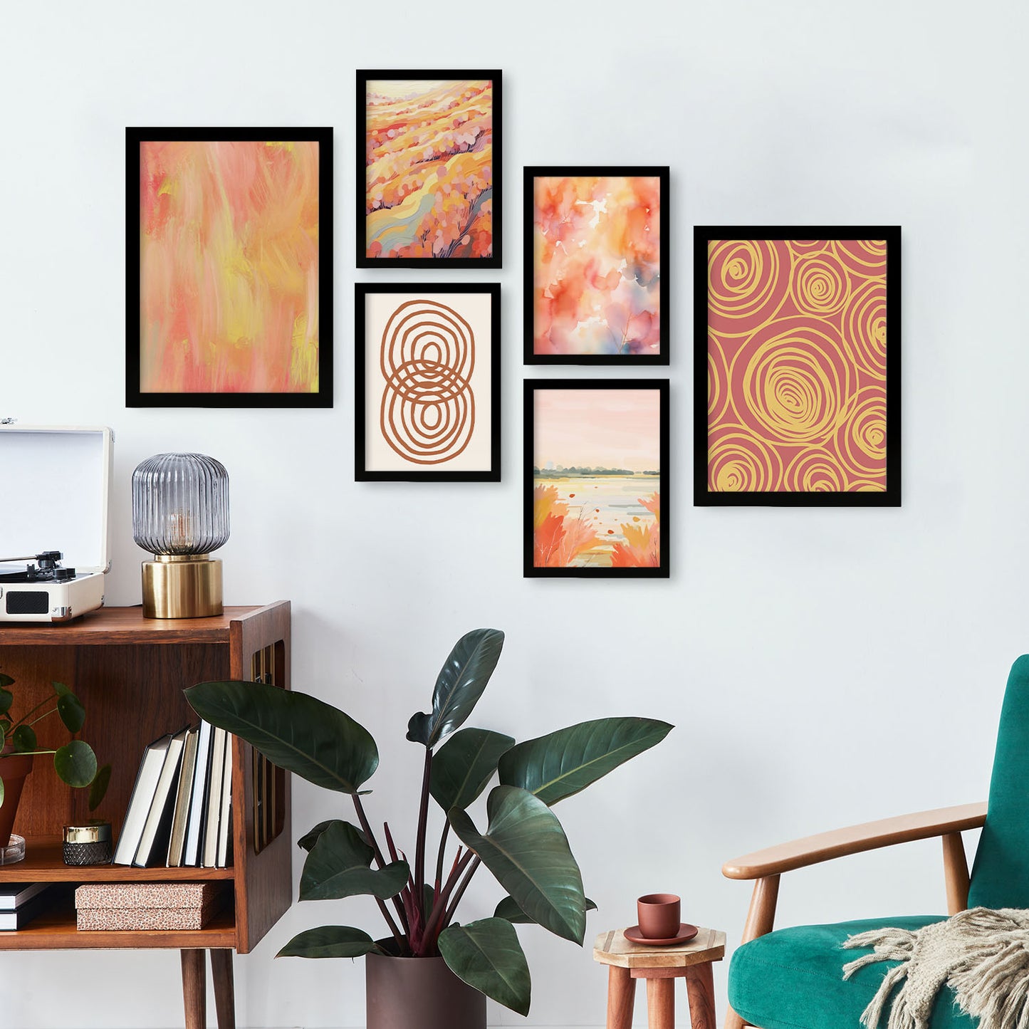 Nacnic Set de 6 Láminas de Espirales de Naranja