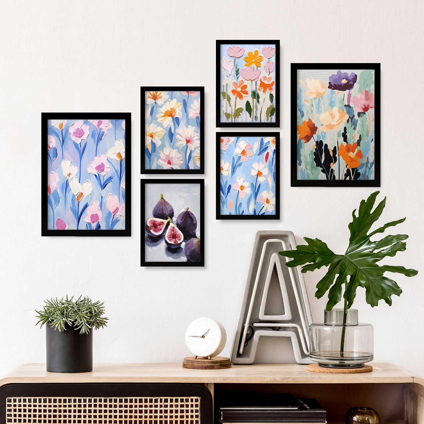 Nacnic Set de 6 Láminas de Flores e Higos