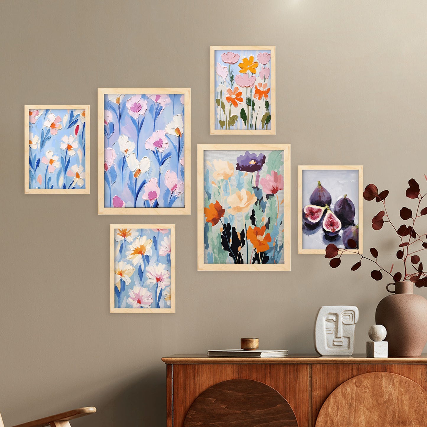 Nacnic Set de 6 Láminas de Flores e Higos