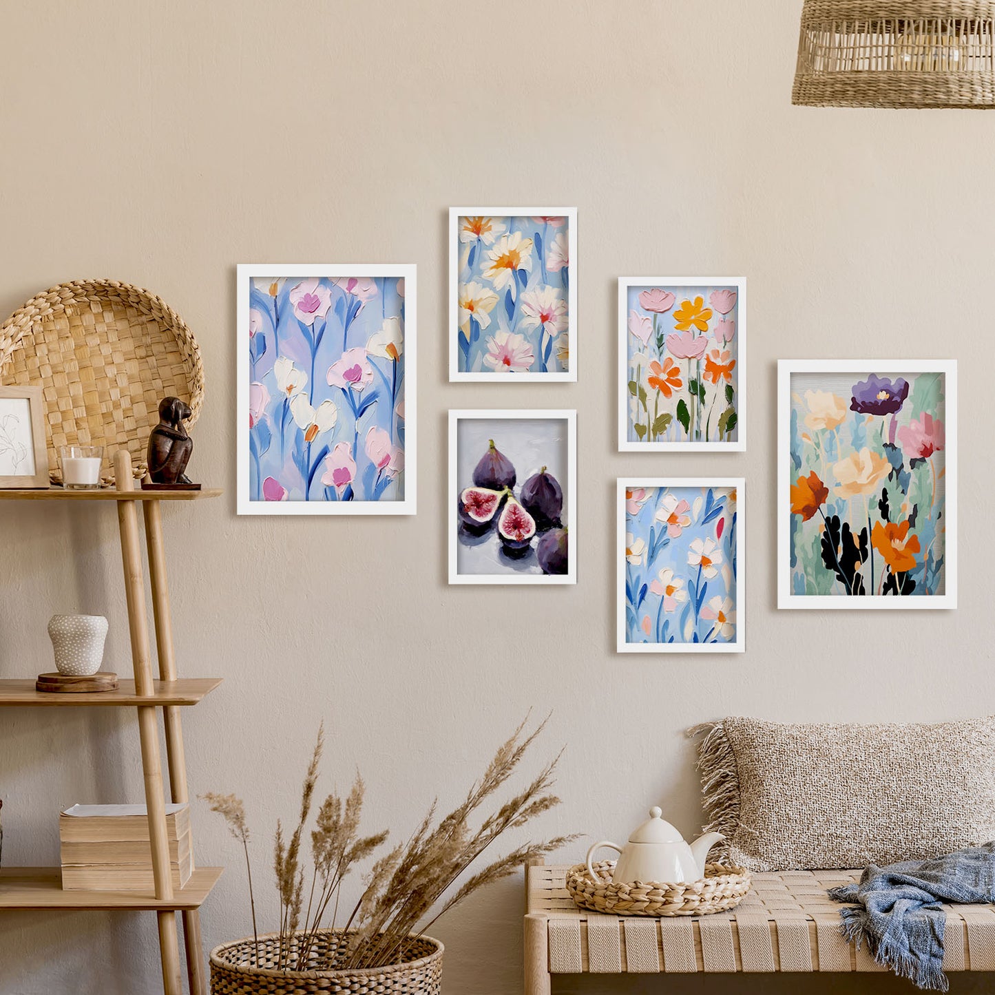 Nacnic Set de 6 Láminas de Flores e Higos